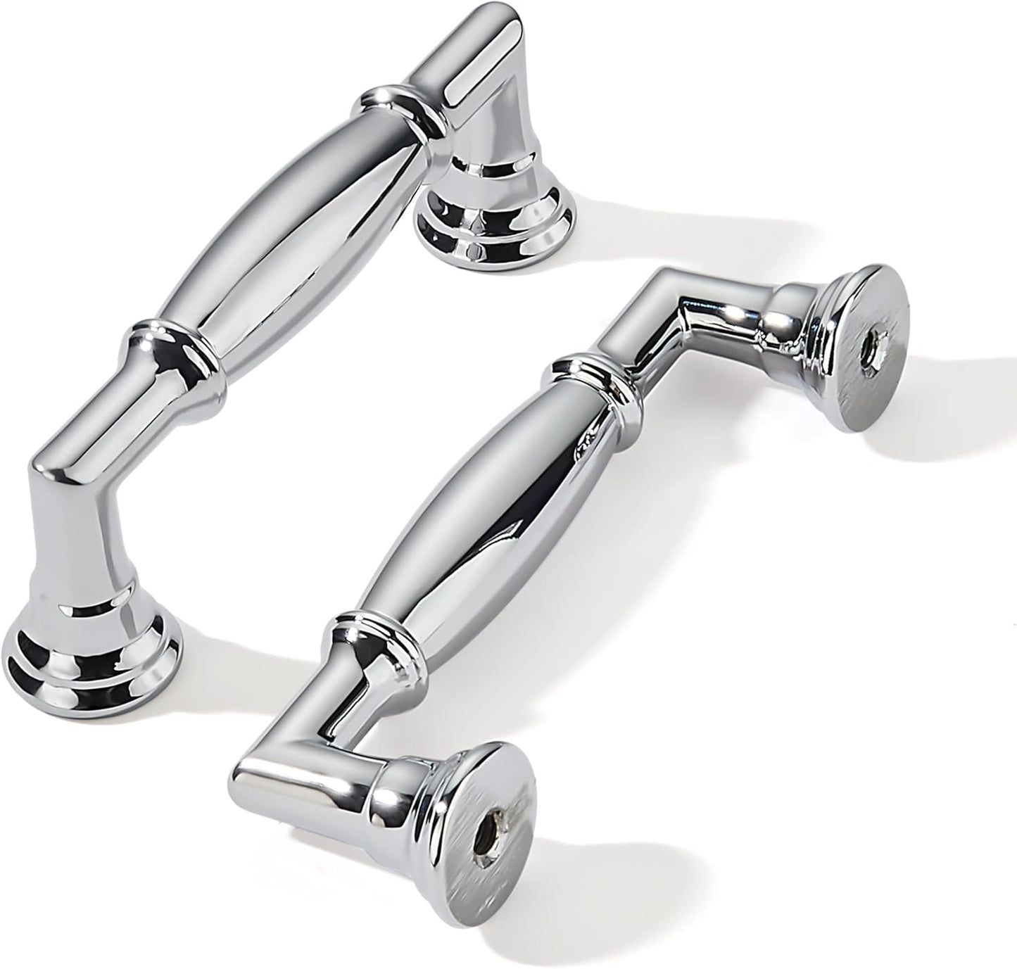 Polished Chrome Cabinet Pulls - Heavy Duty 10 Pack for Kitchen