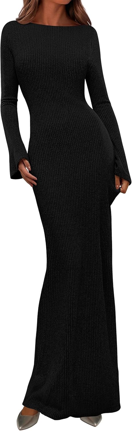 PRETTYGARDEN Women's Long Sleeve Maxi Dress for Fall Fashion