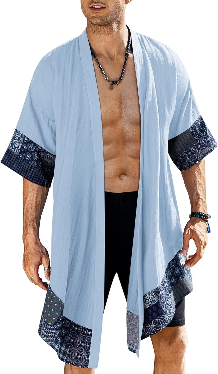 COOFANDY Men's Ruffle Shawl Collar Cardigan for Stylish Looks
