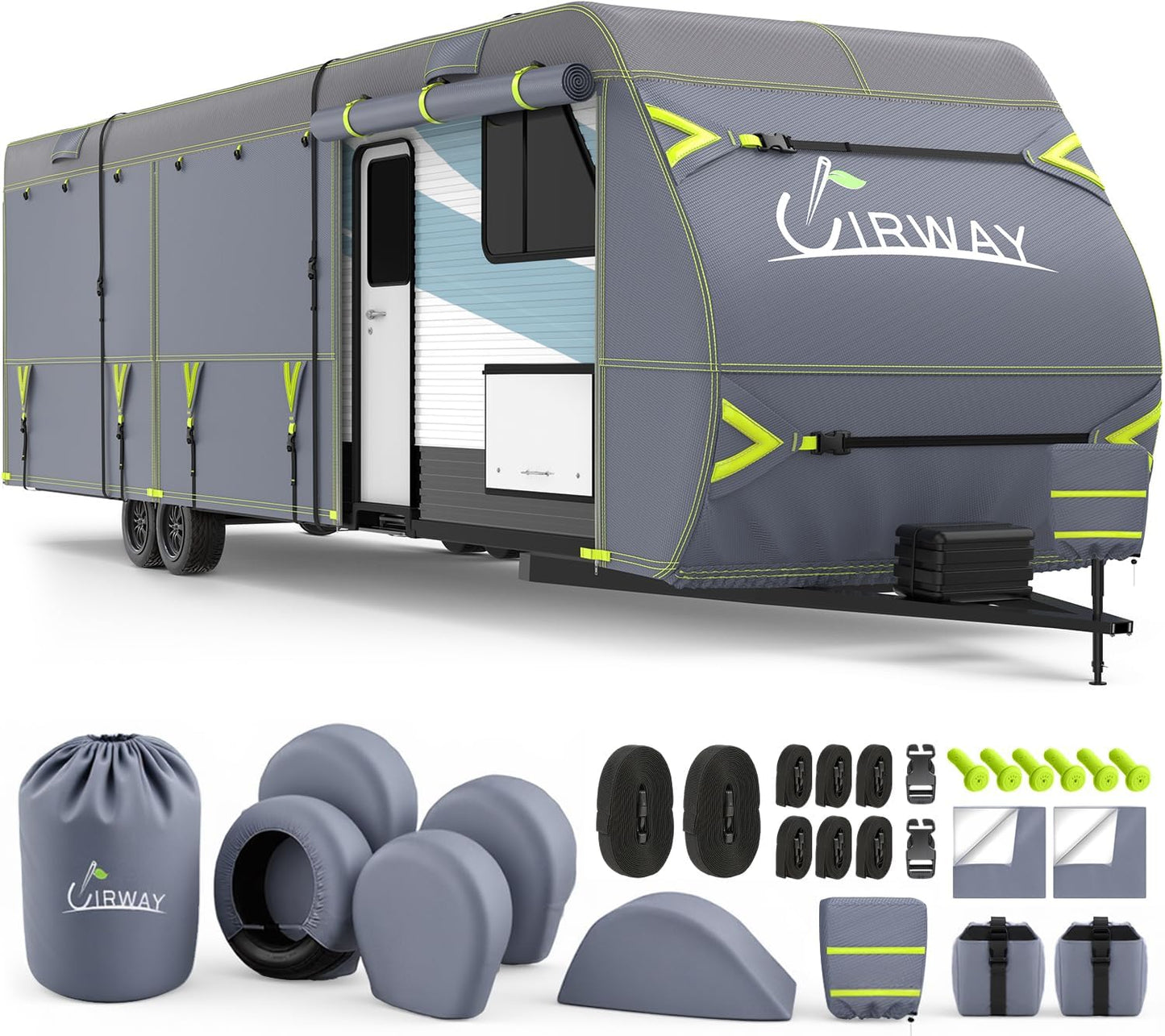 Durable 600D RV Cover for Travel Trailers 30-33ft - Weatherproof