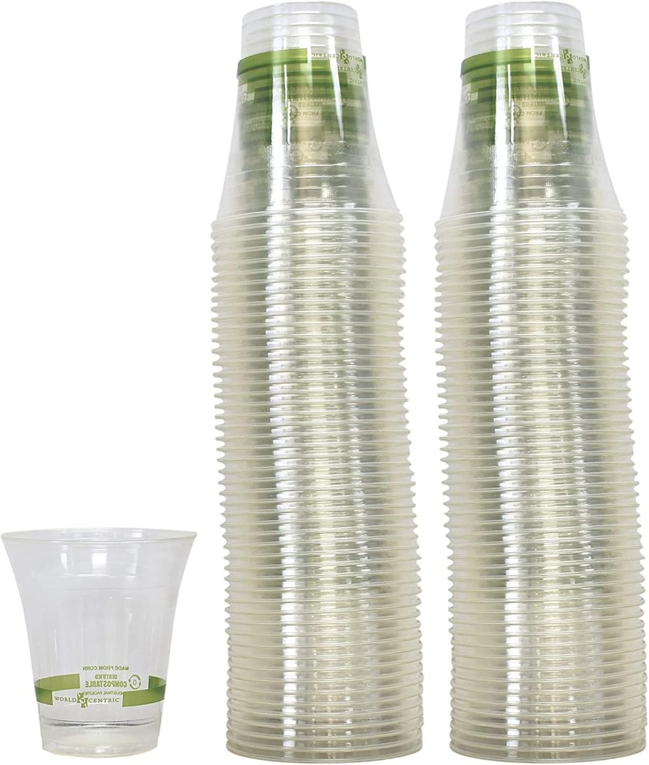 Compostable Plastic Cold Cups 12 Ounce by World Centric - 100 Count