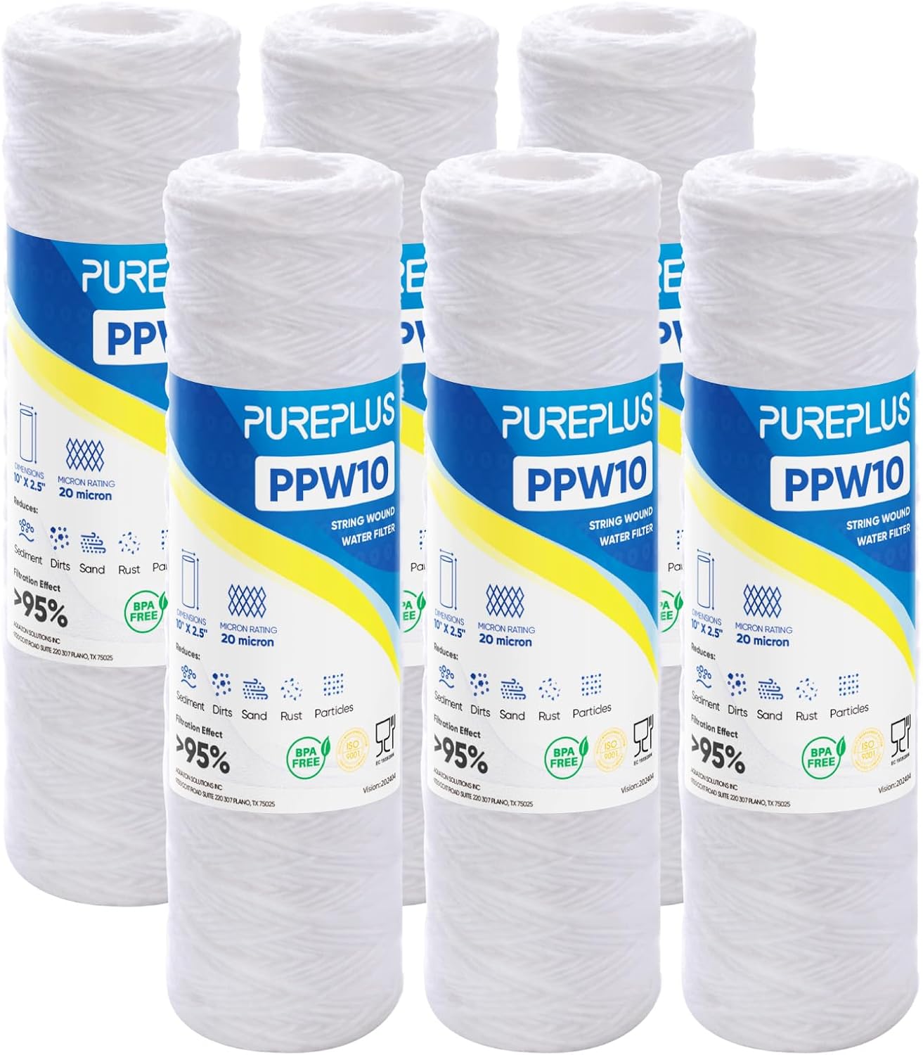 PUREPLUS 20 Micron 10inx2.5in Whole House Sediment Filter