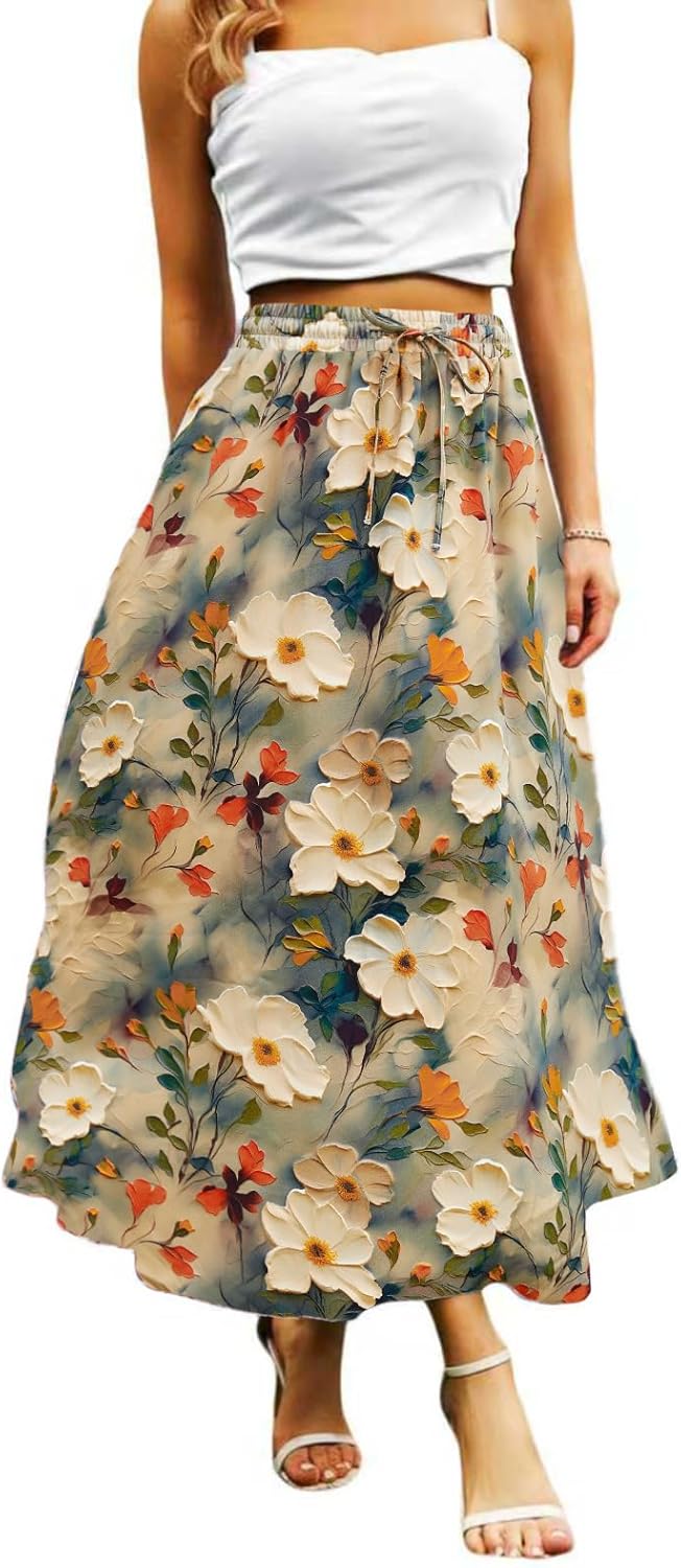 Maxi Skirts for Women with Pockets for Casual Beach Parties