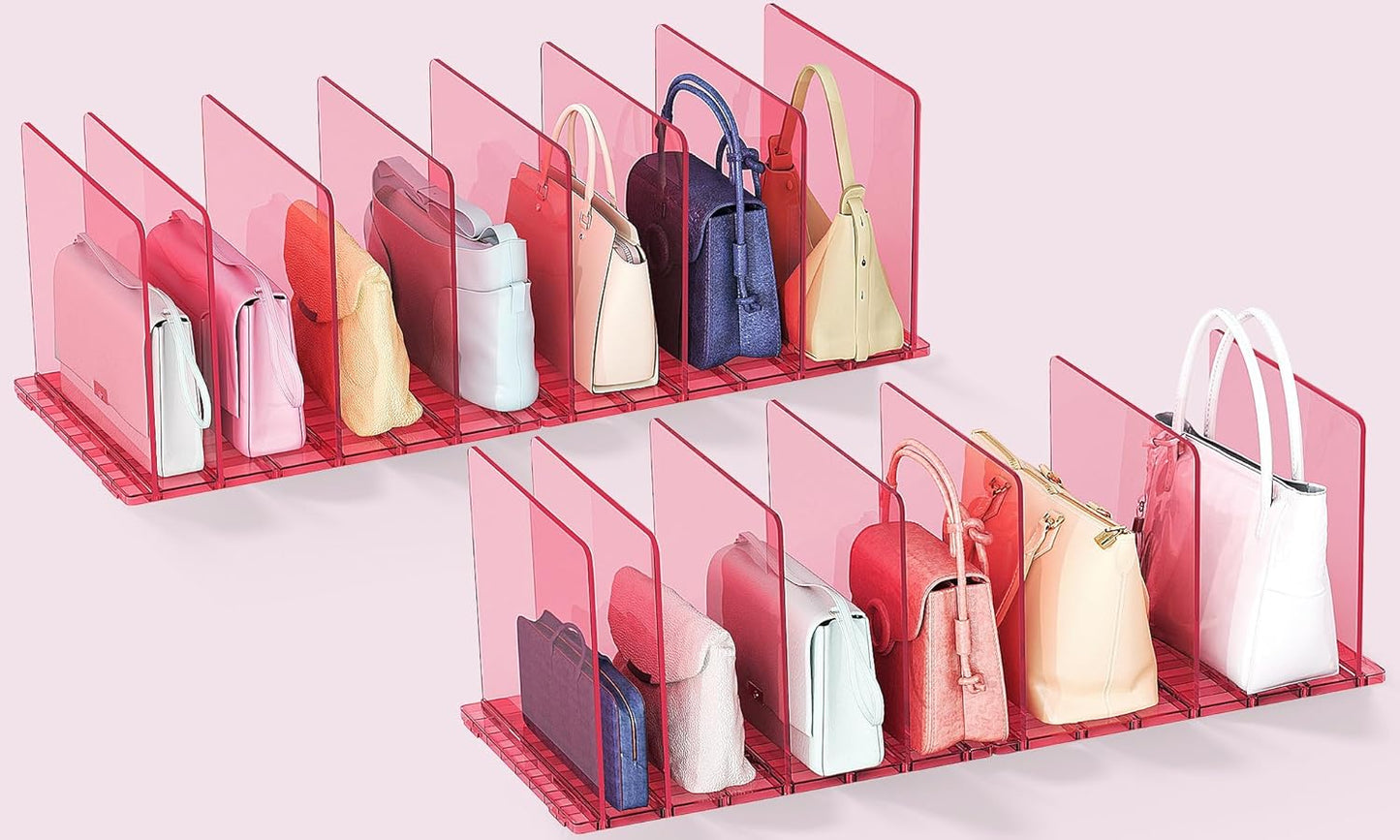 Purse Organizer for Closet: Adjustable Acrylic Bag Storage Solution