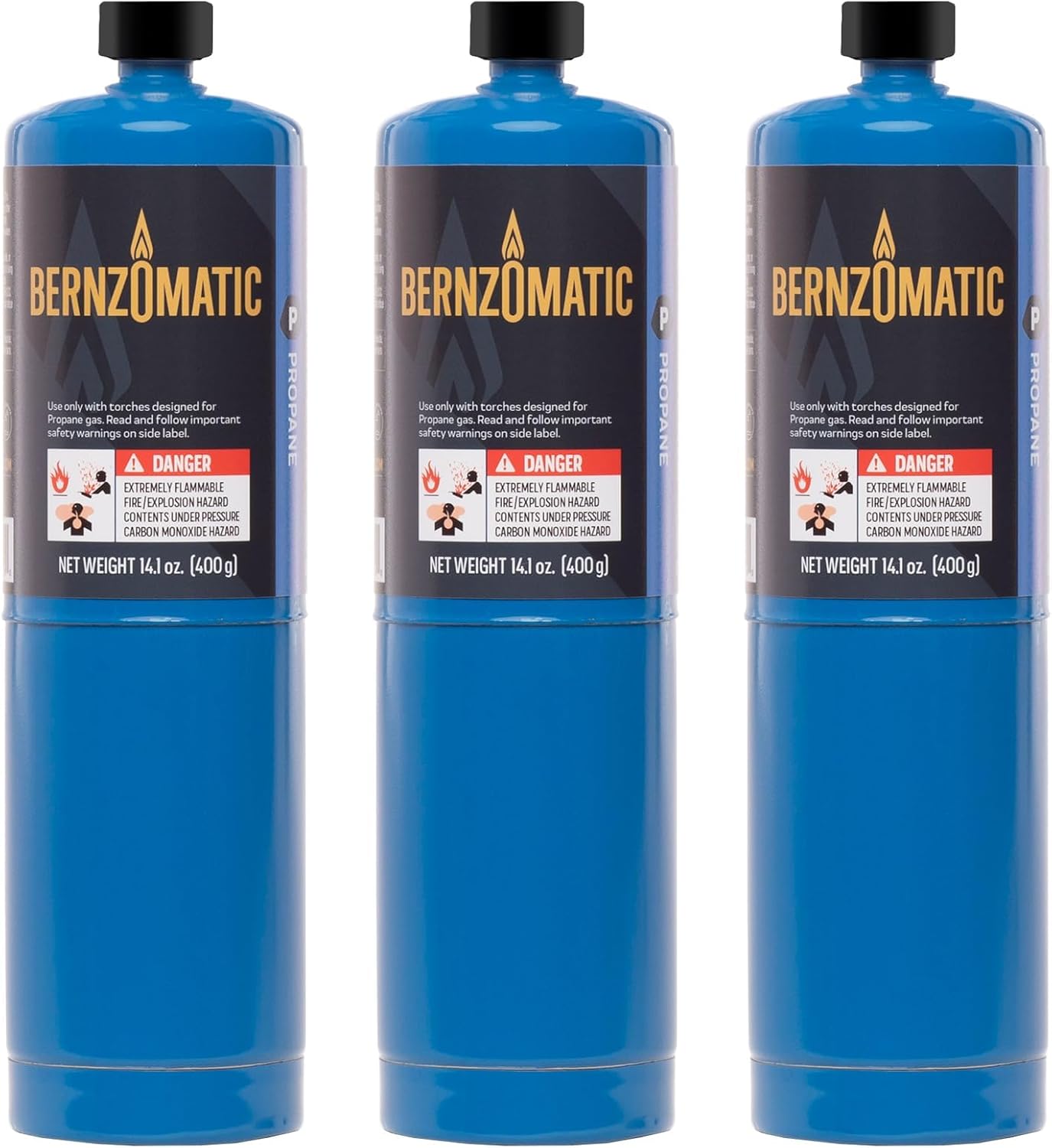 Bernzomatic Propane Fuel Cylinder 3-Pack for Outdoor Cooking