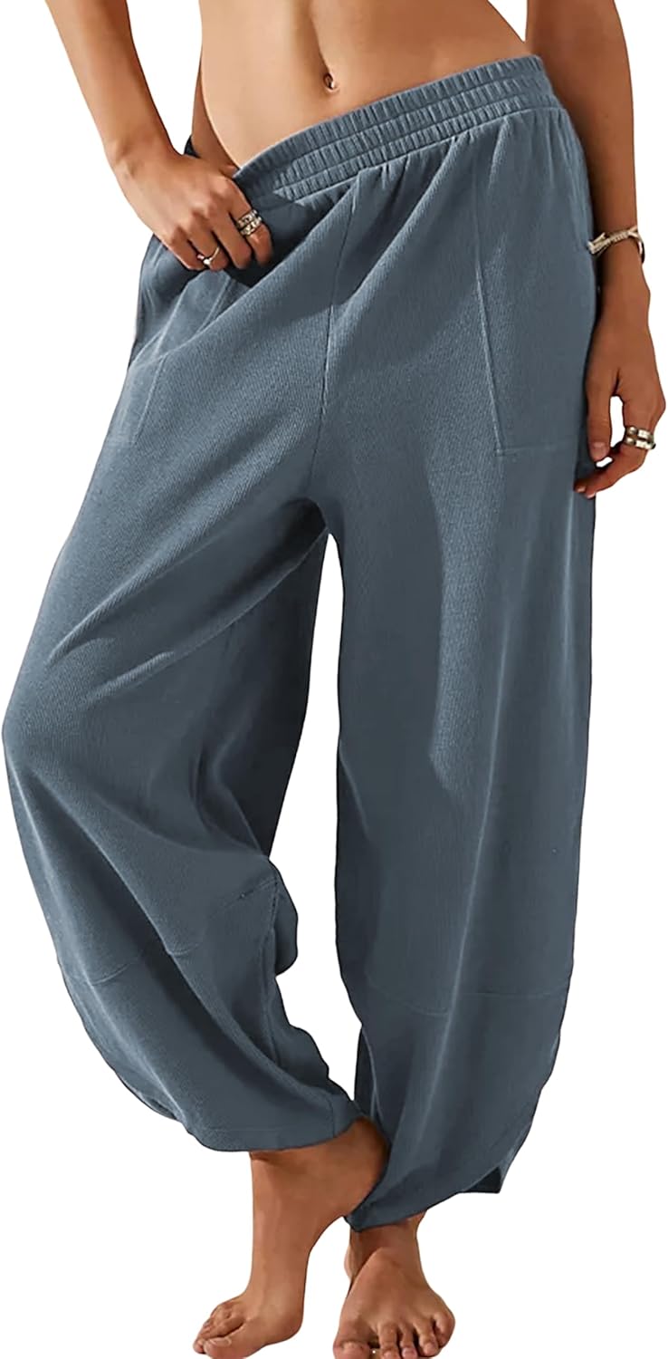 Himosyber Women Cotton Wide Leg Pants for Casual Comfort