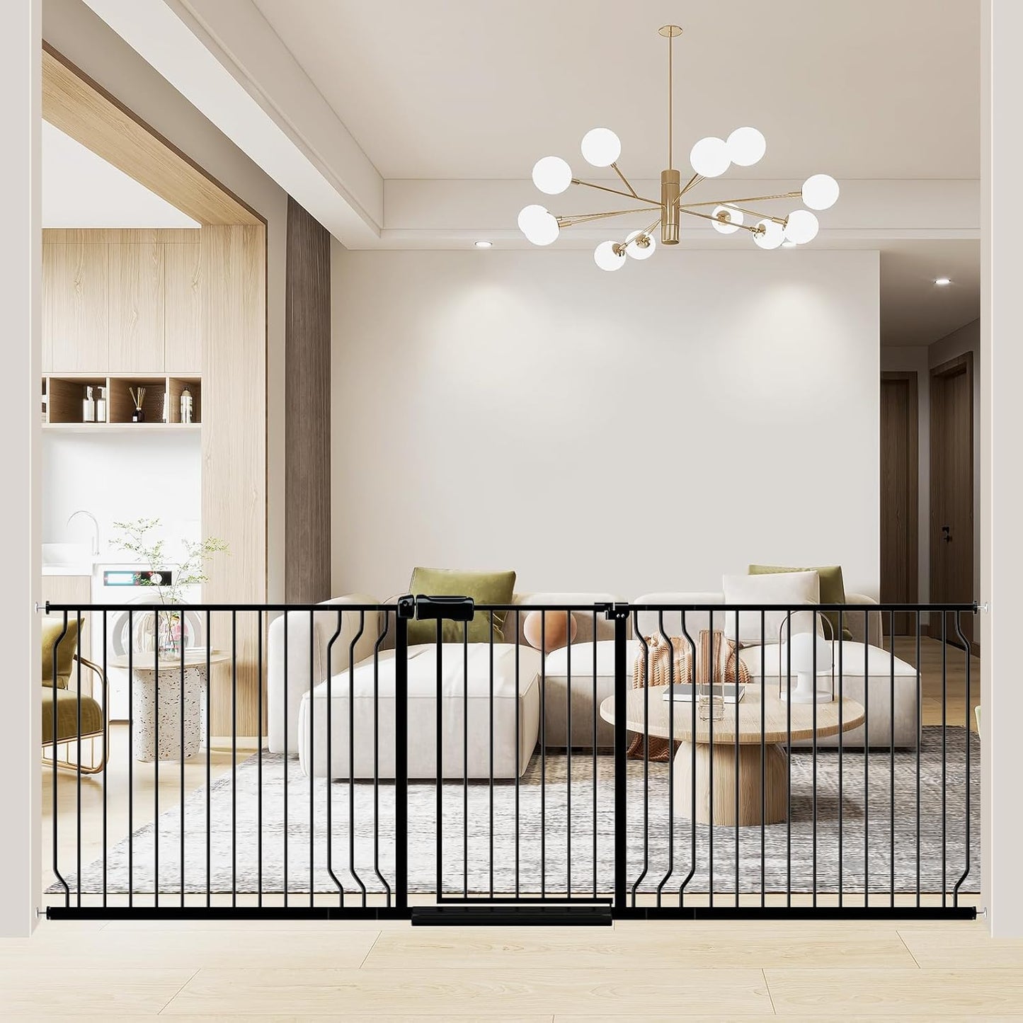 WAOWAO Extra Wide Baby Gate for Stairs and Doorways Safety