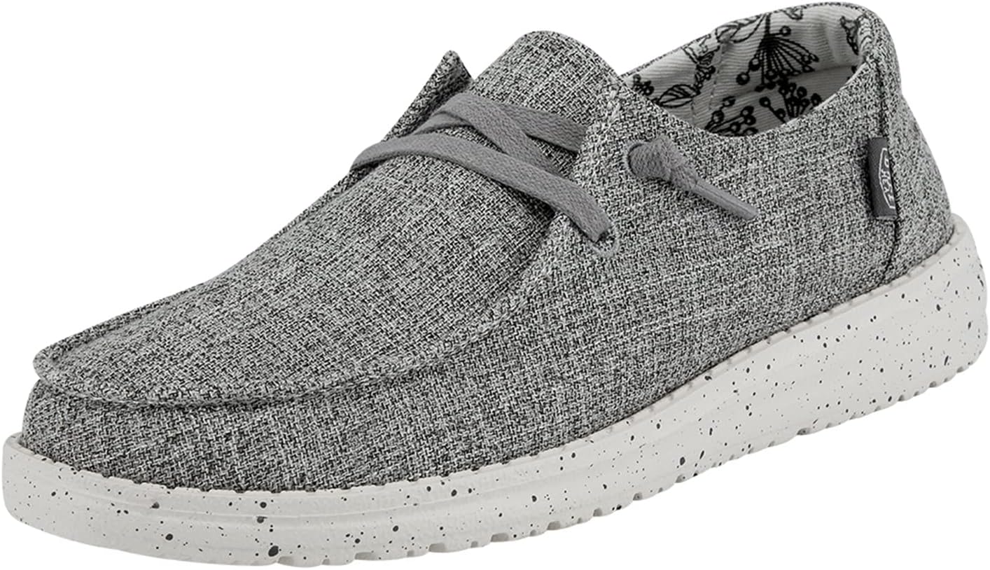 Hey Dude Women's Wendy Chambray Lace Up Loafers for Comfort