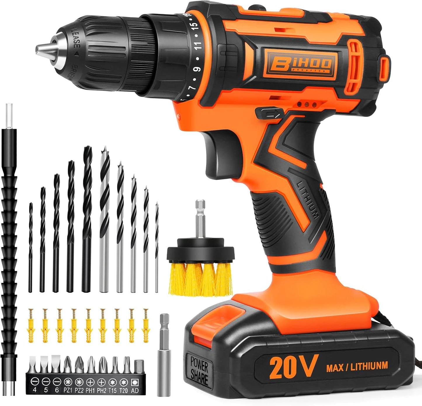 20v Drill Driver Set with Battery and Charger for All Tasks