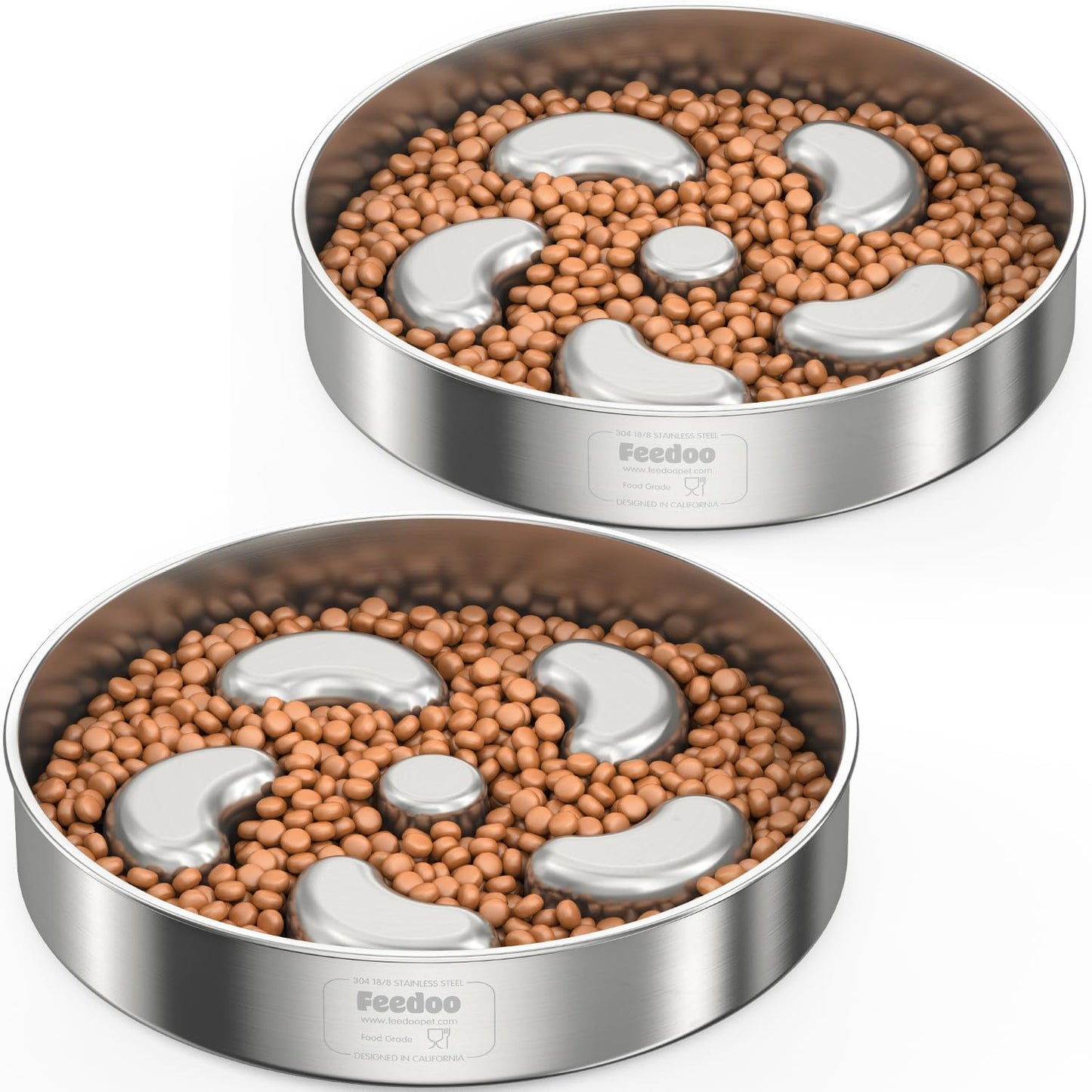 2Pack Slow Feeder Dog Bowls for Small and Medium Dogs