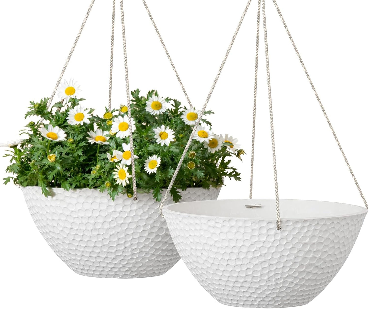 Large Hanging Planters for Outdoor Plants with Drain Holes