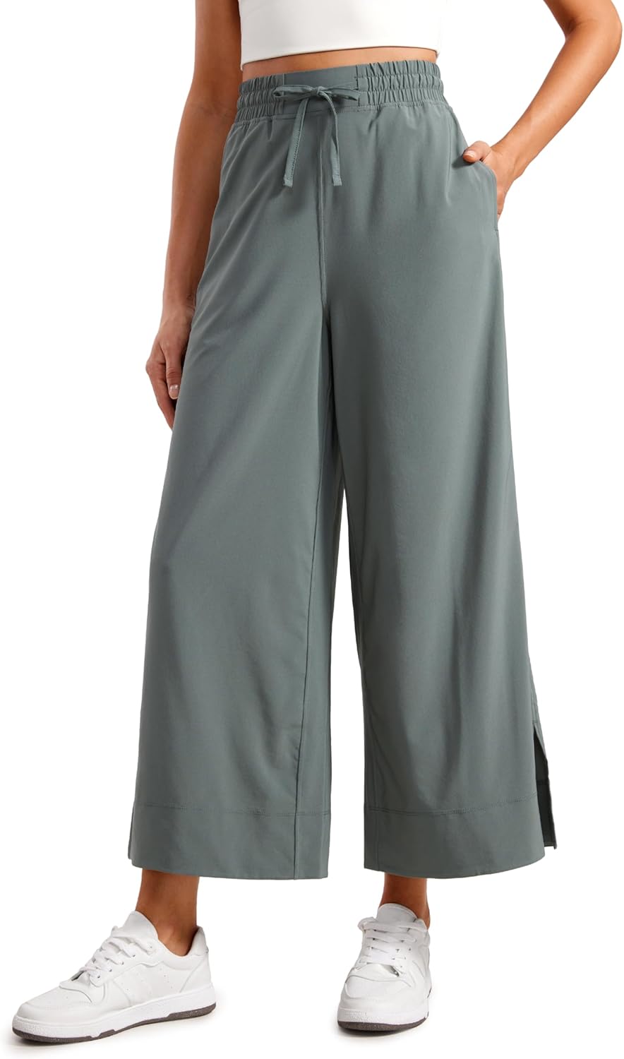 CRZ YOGA Lightweight Wide Leg Cropped Pants for Women