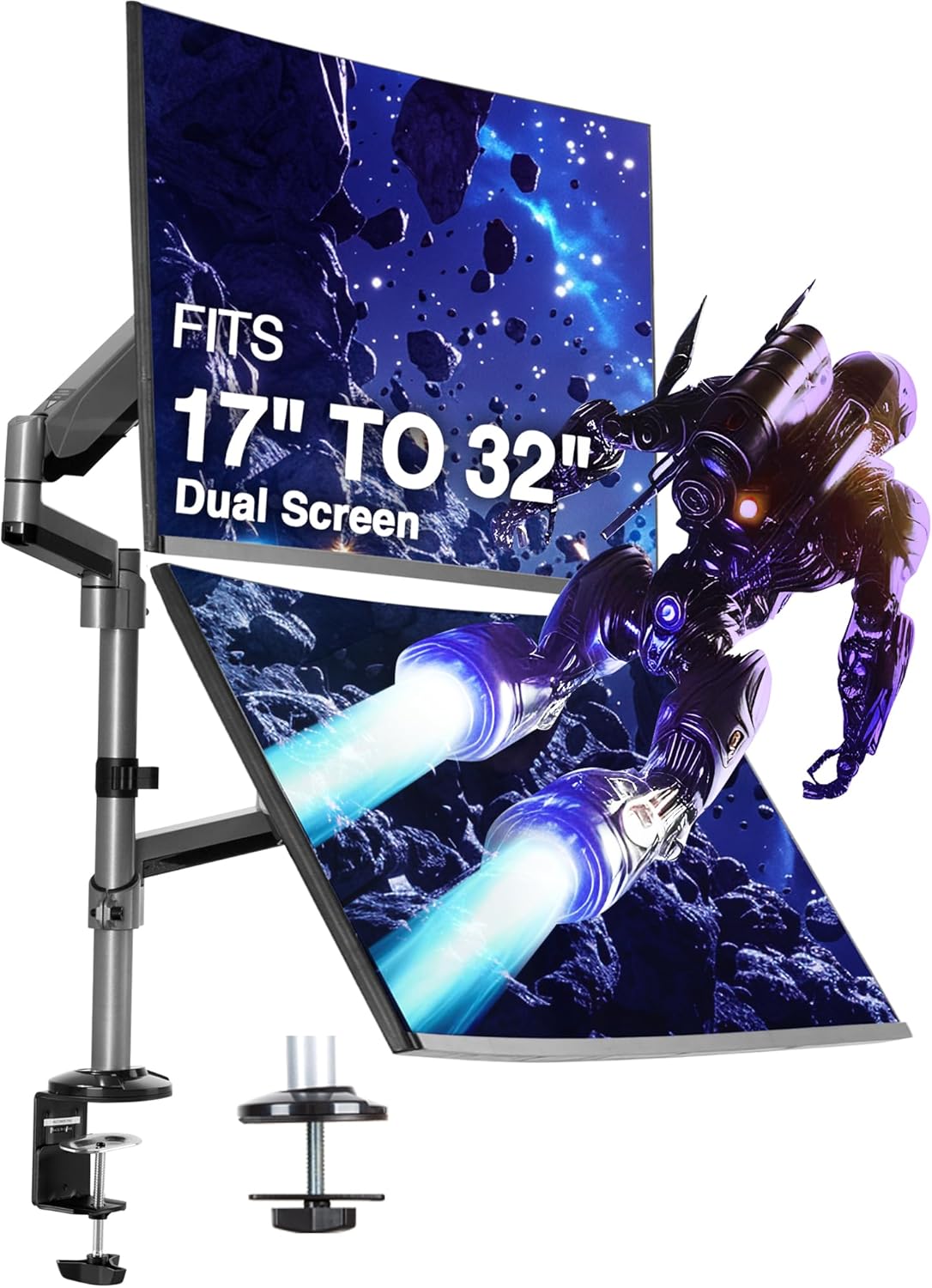 AVLT Dual Monitor Arm Desk Mount for 17in to 32in Screens