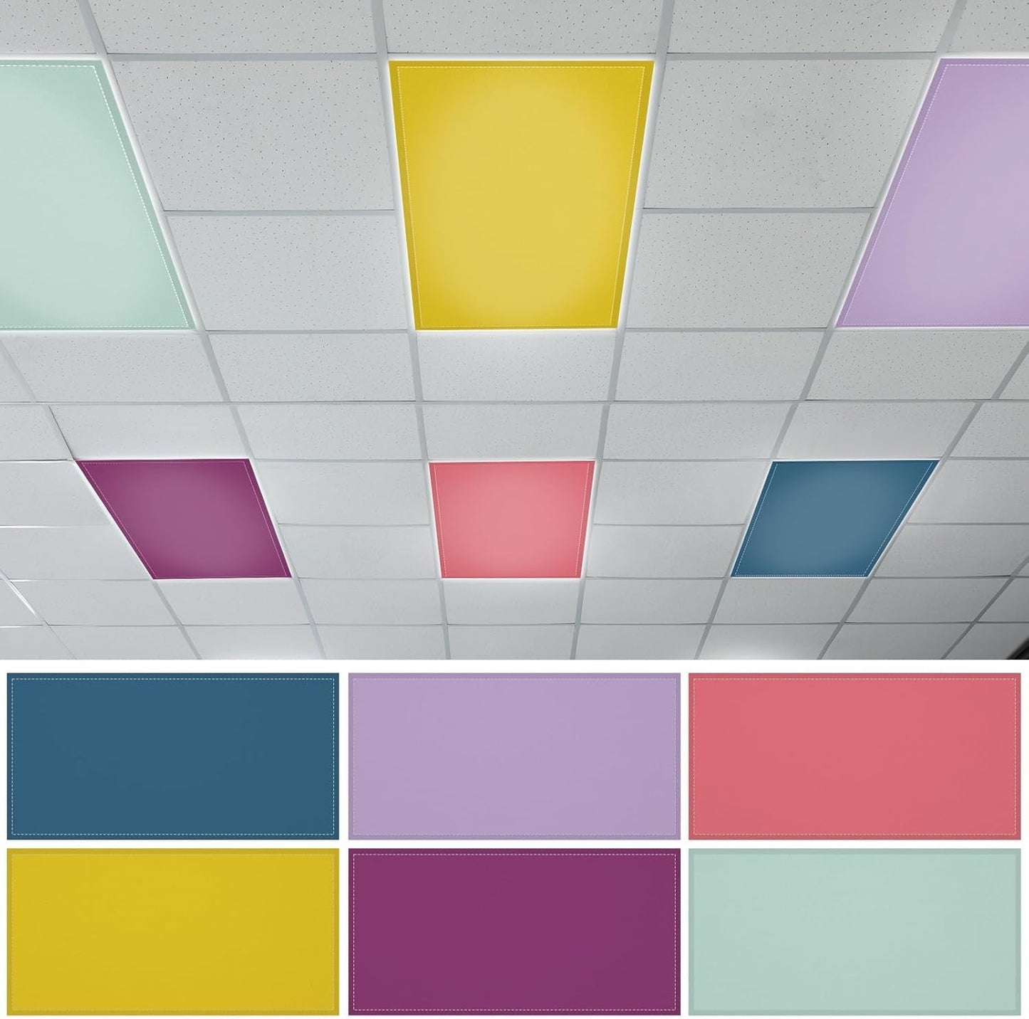 6pcs Fluorescent Light Covers for Office and Classroom Use