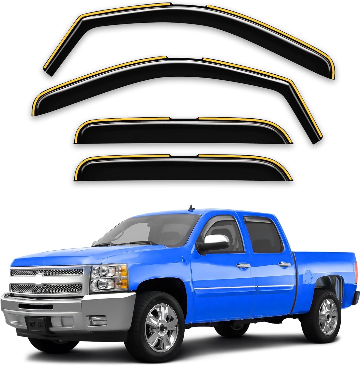 In-Channel Rain Guards for Chevy Silverado/GMC Sierra 2007-2013