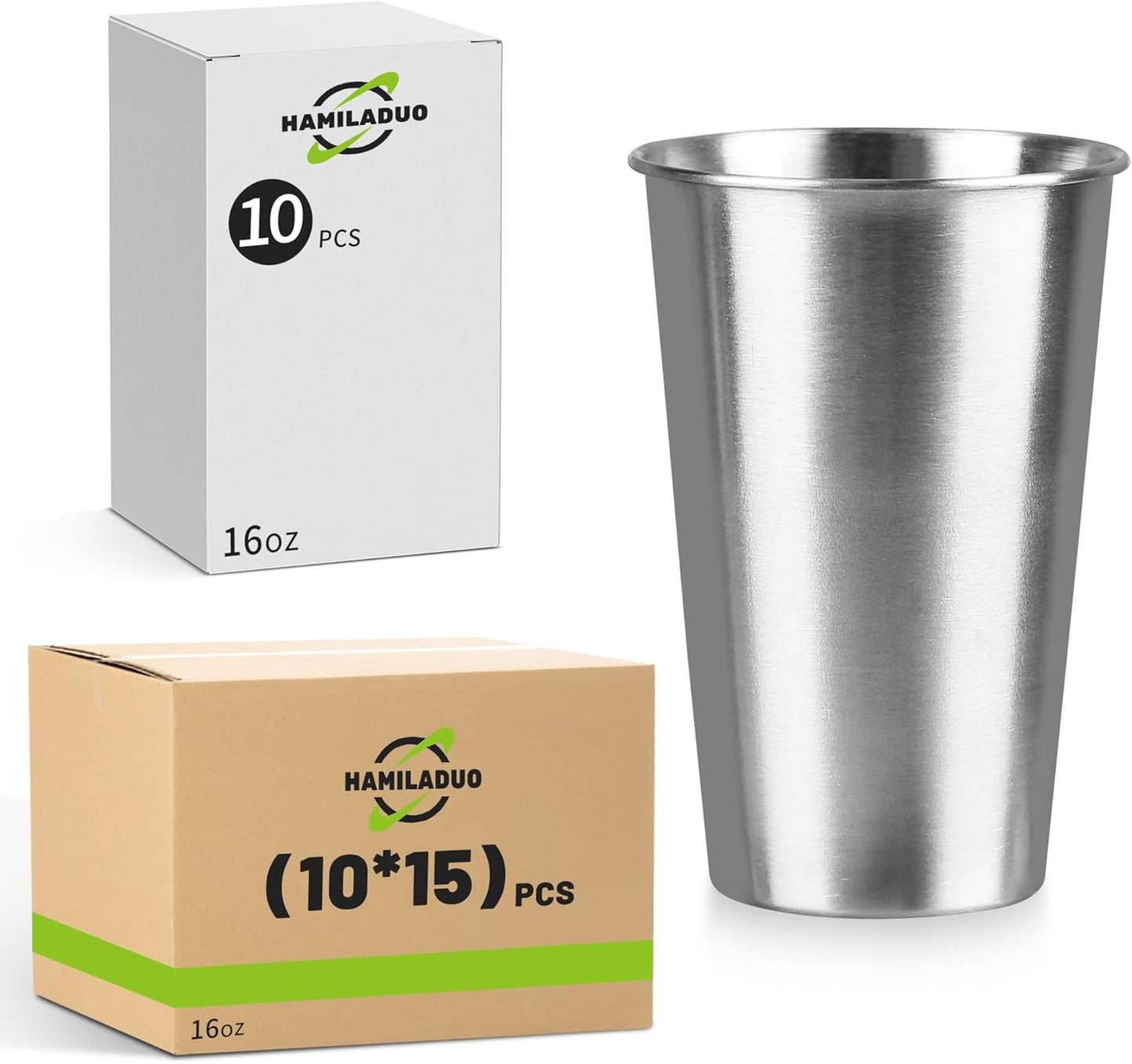 150Pack 16 oz Stainless Steel Pint Cups for Every Occasion
