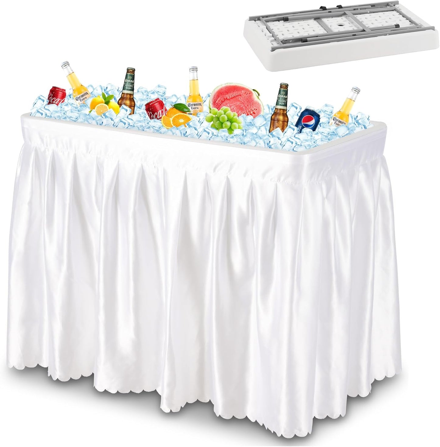 Dragosum Outdoor Ice Cooler Table for Parties and Camping