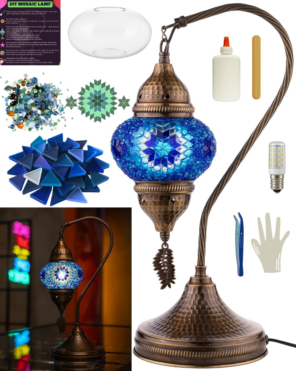 DIY Turkish Mosaic Lamp Making Kit for Fun Crafting Projects