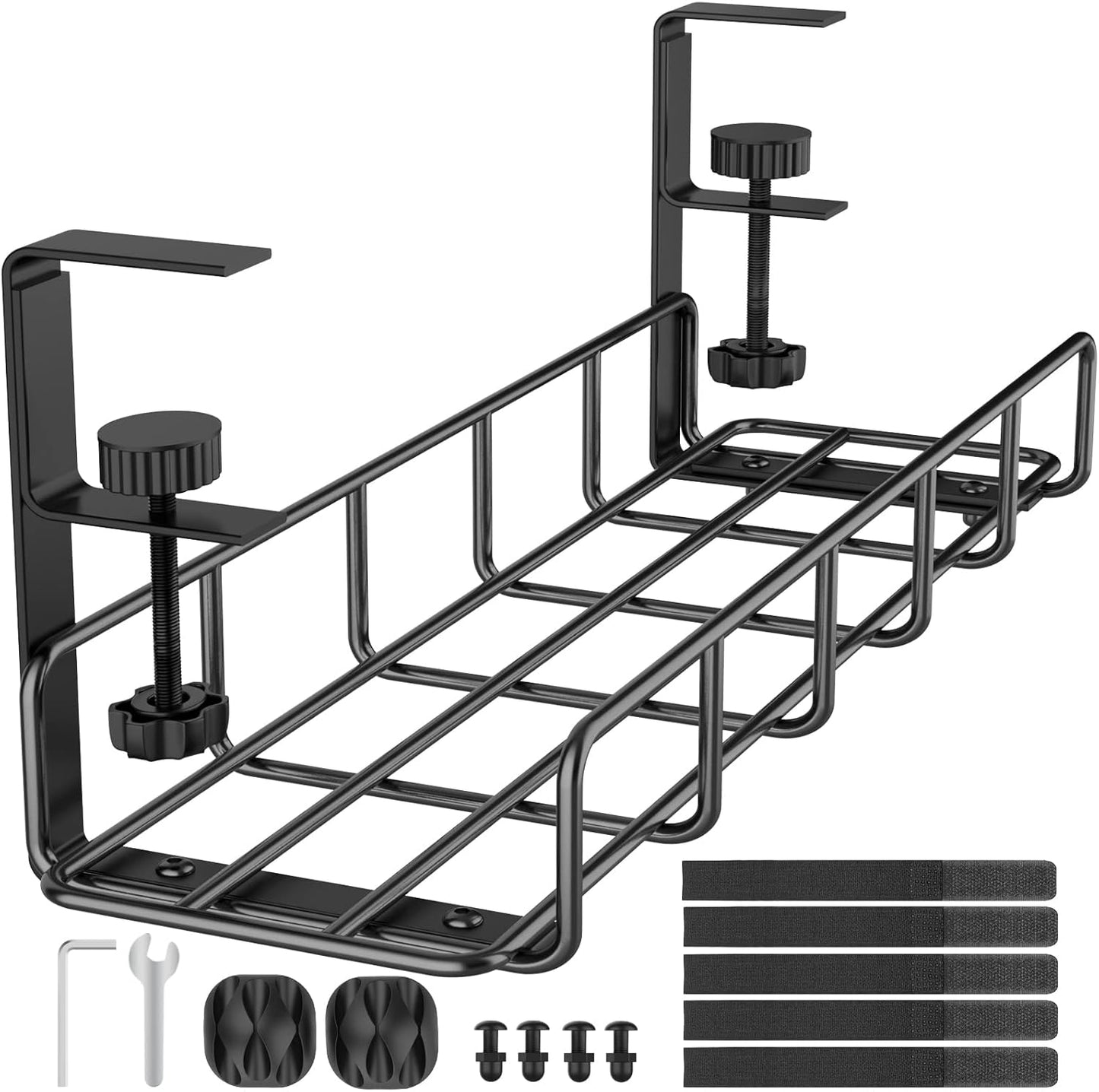 REFLYING 15.7'' Steel Cable Tray - Easy Under Desk Wire Management!
