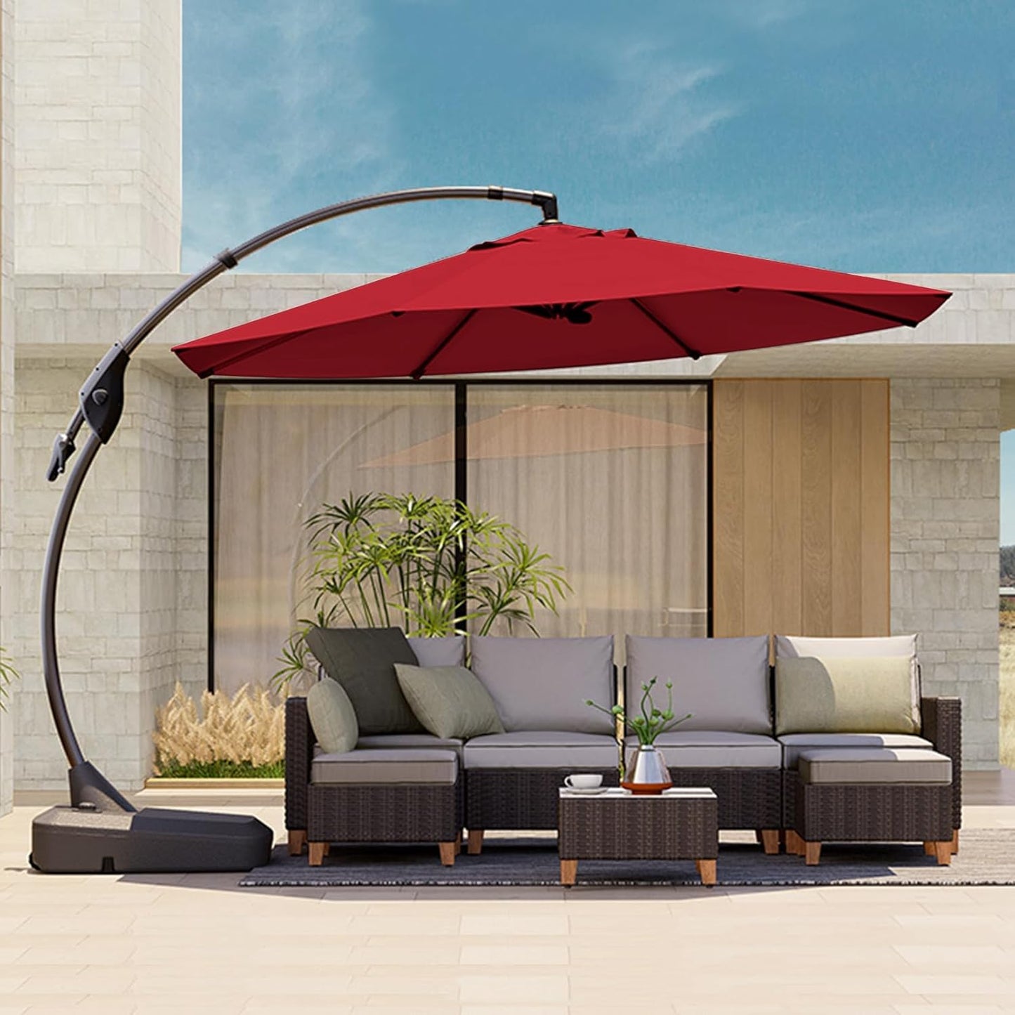 Grand patio 11FT Cantilever Umbrella for Garden and Backyard