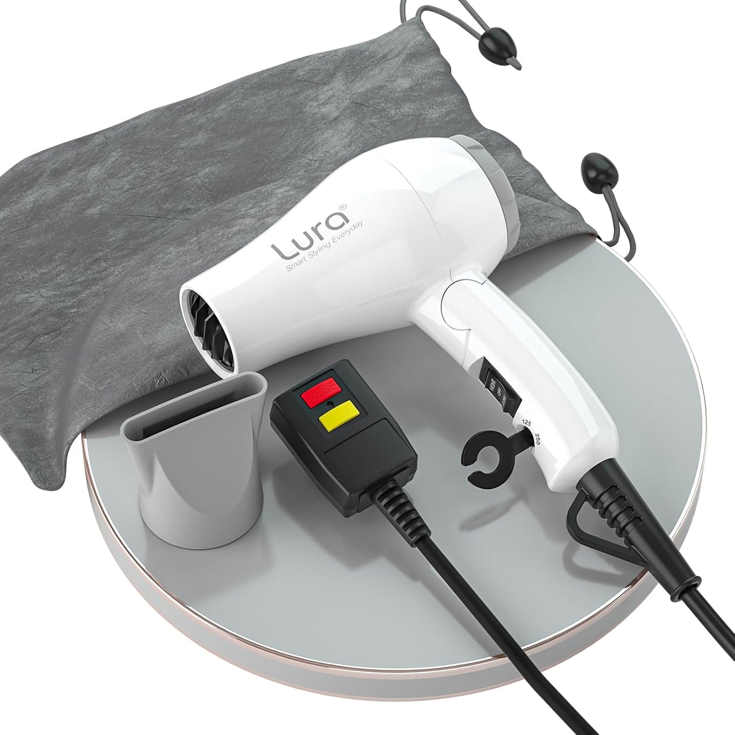 Compact 1200w Dual Voltage Hair Dryer: Lightweight & Foldable Design - LURA