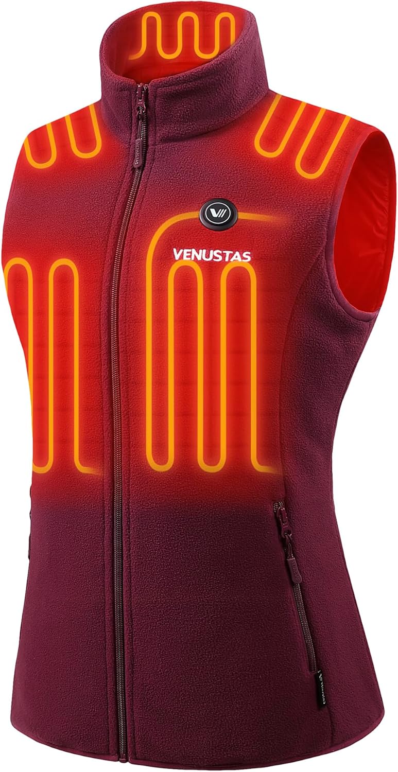 Venustas Women's Fleece Heated Vest for Ultimate Warmth and Comfort