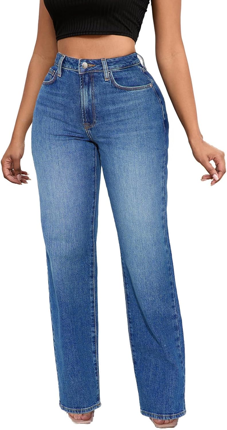 Women's High Waist Wide Leg Jeans for Effortless Style