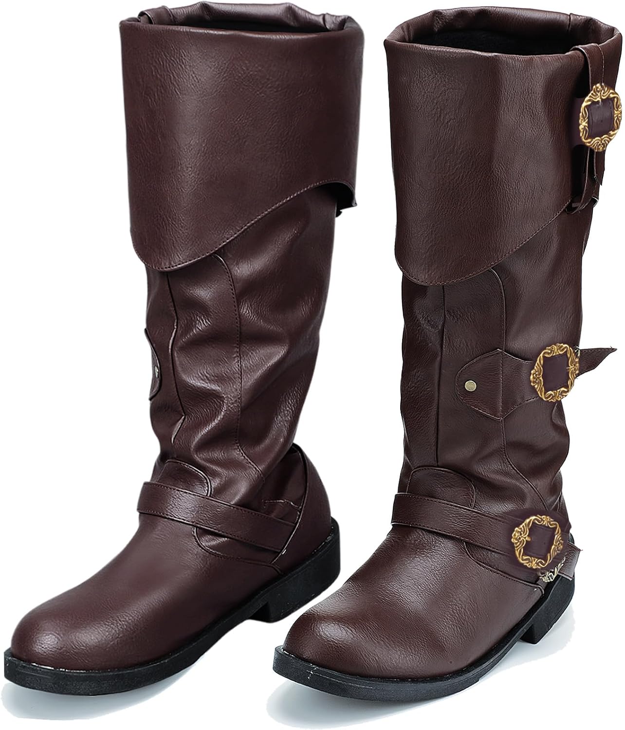 Cuffbow Pirate Costume Boots for Men - Medieval Steampunk Style