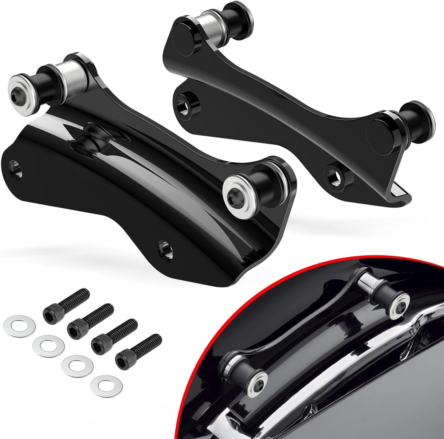 Vivid Black Docking Hardware Kit for Harley Davidson Touring Bikes