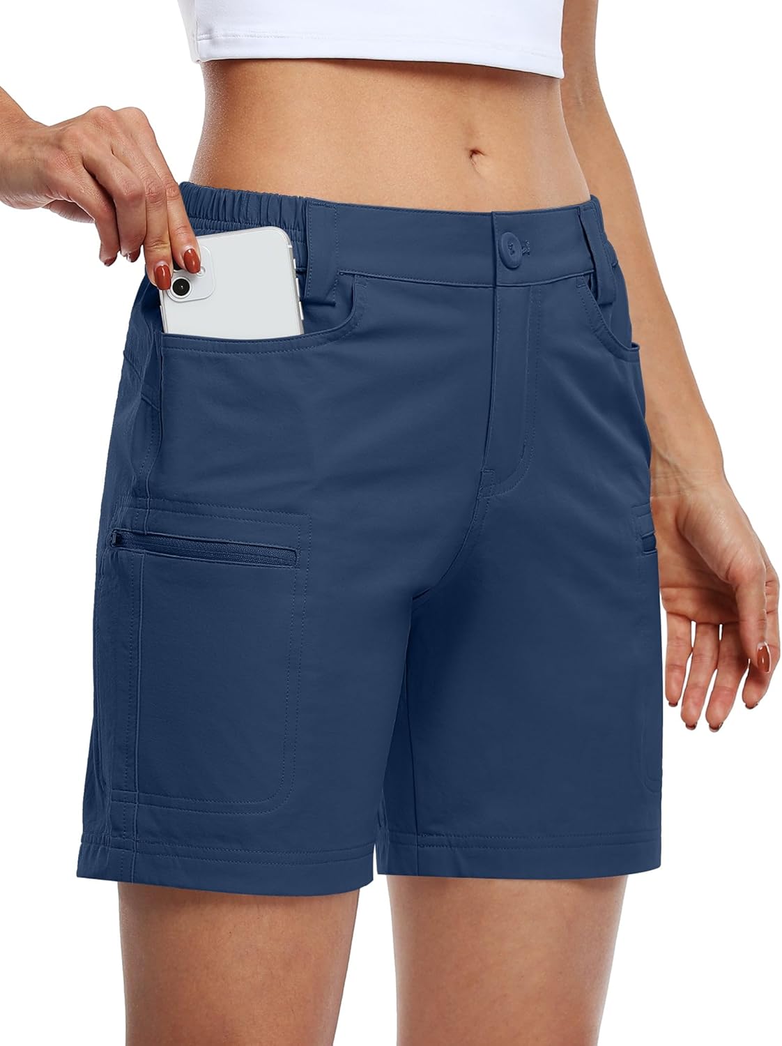 Willit Women's Hiking Golf Shorts with Cargo Pockets for Summer