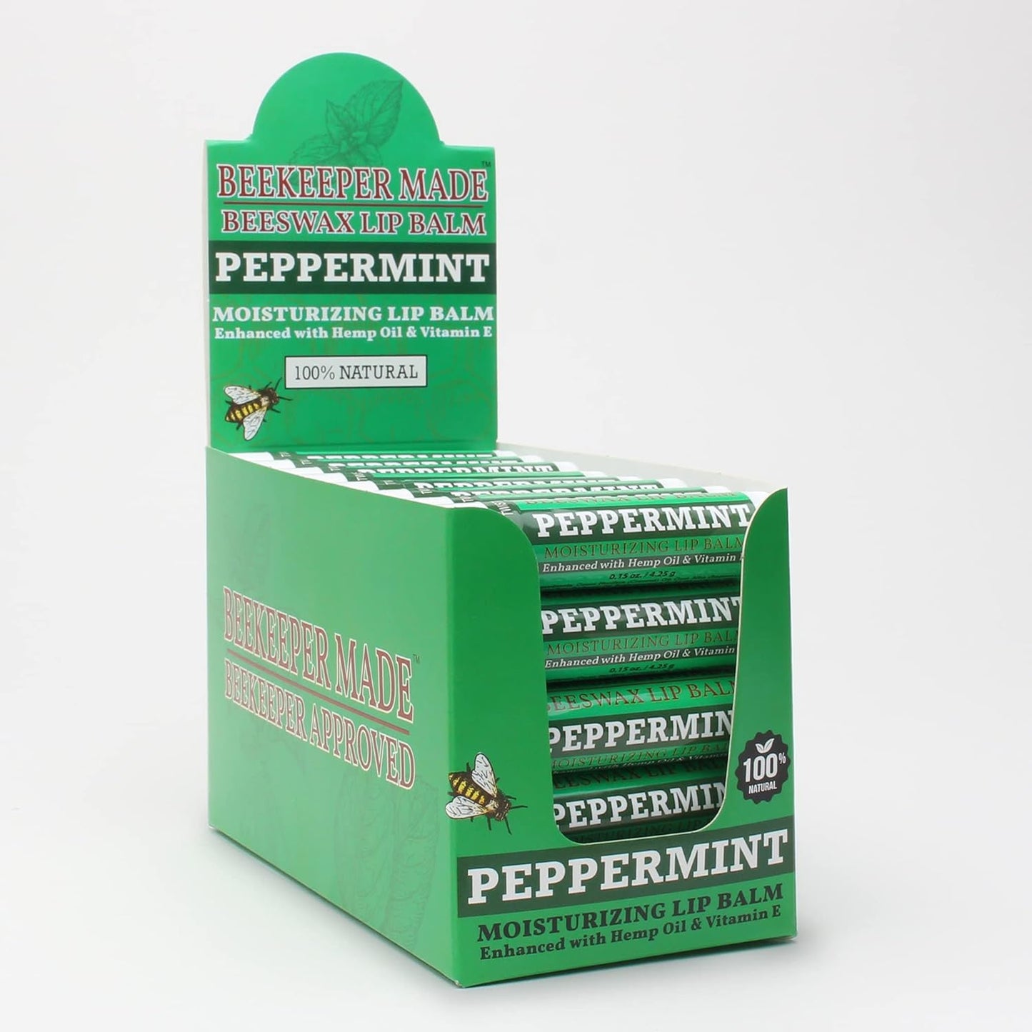 Beekeeper Made Beeswax Bulk Lip Balm 40 Count Peppermint Gift