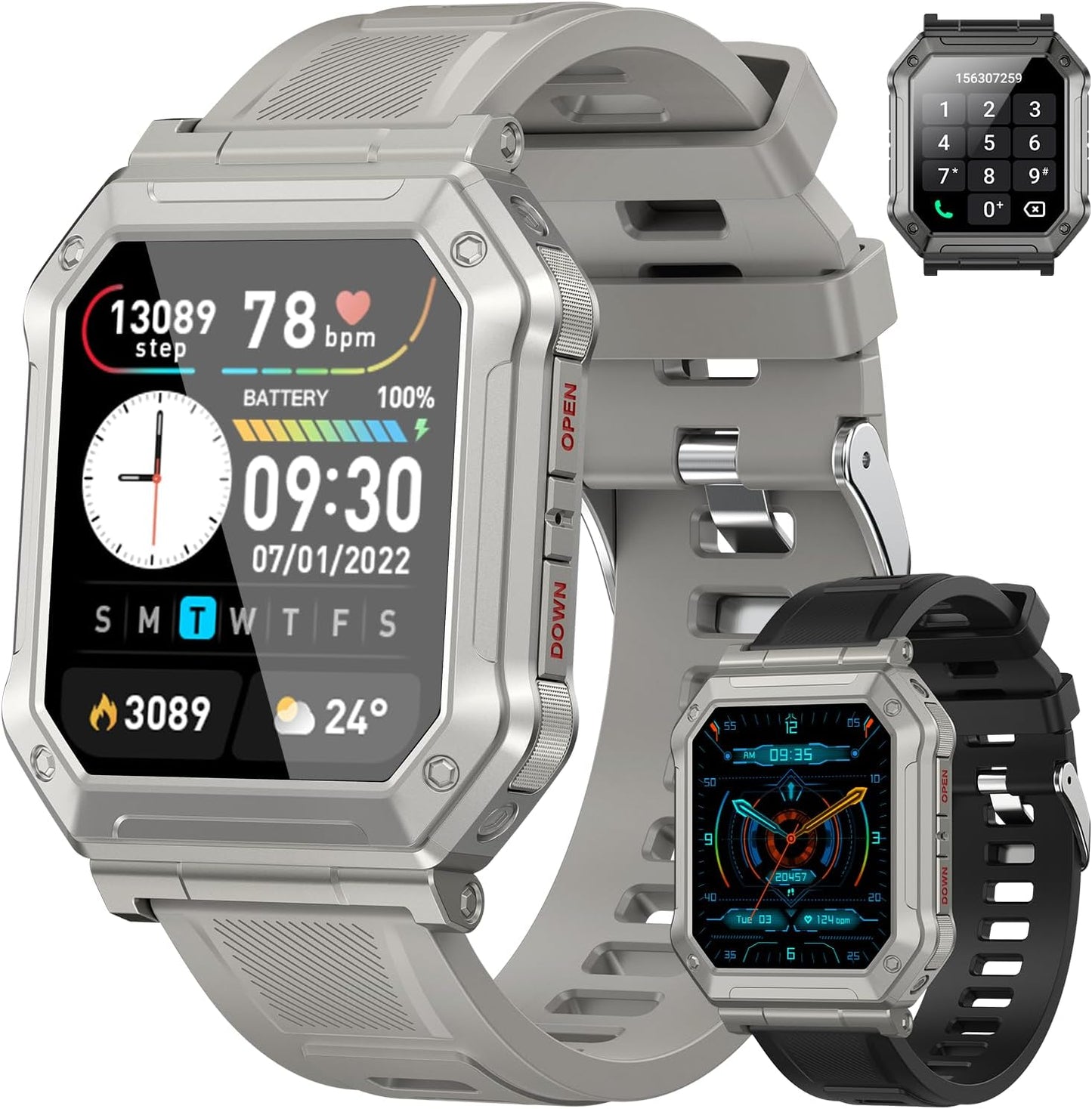 Smart Watch for Men Fitness Tracker: Military Digital Watch