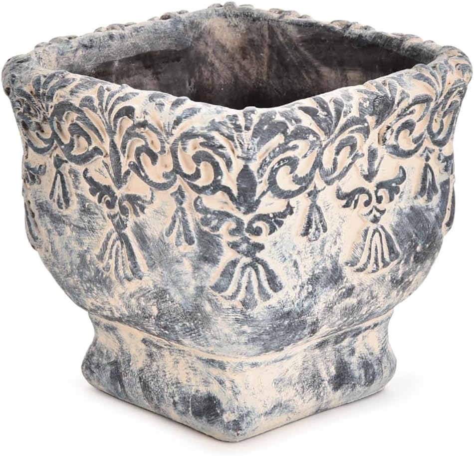 Sungmor 6.5 Inch Cement Plant Pot for Succulents and Herbs