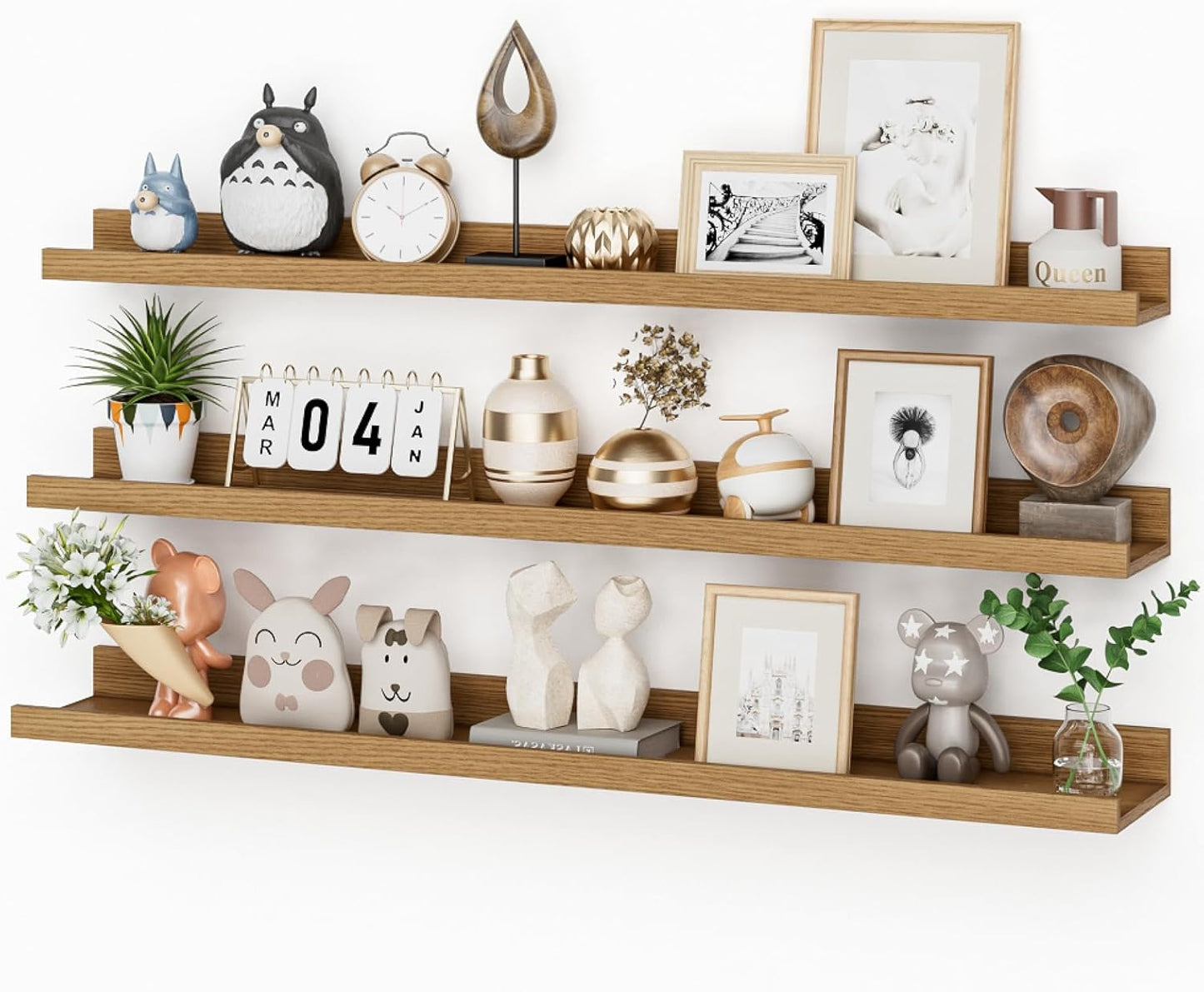 Heimlove 36 Inch Picture Ledge Shelf Set of 3 for Any Room