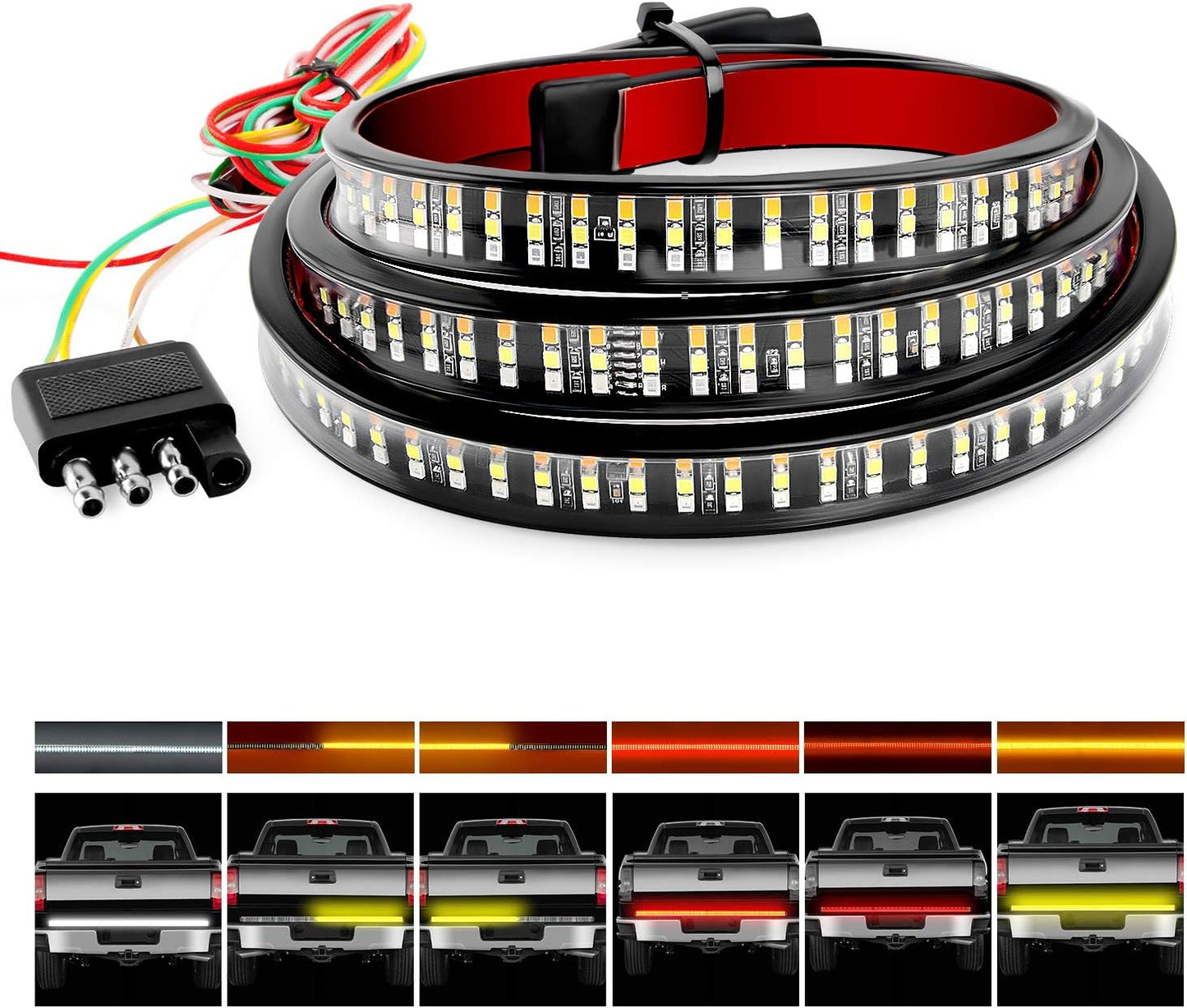 Nilight TR-04 Truck Tailgate Bar 60in with 504 LED Lights