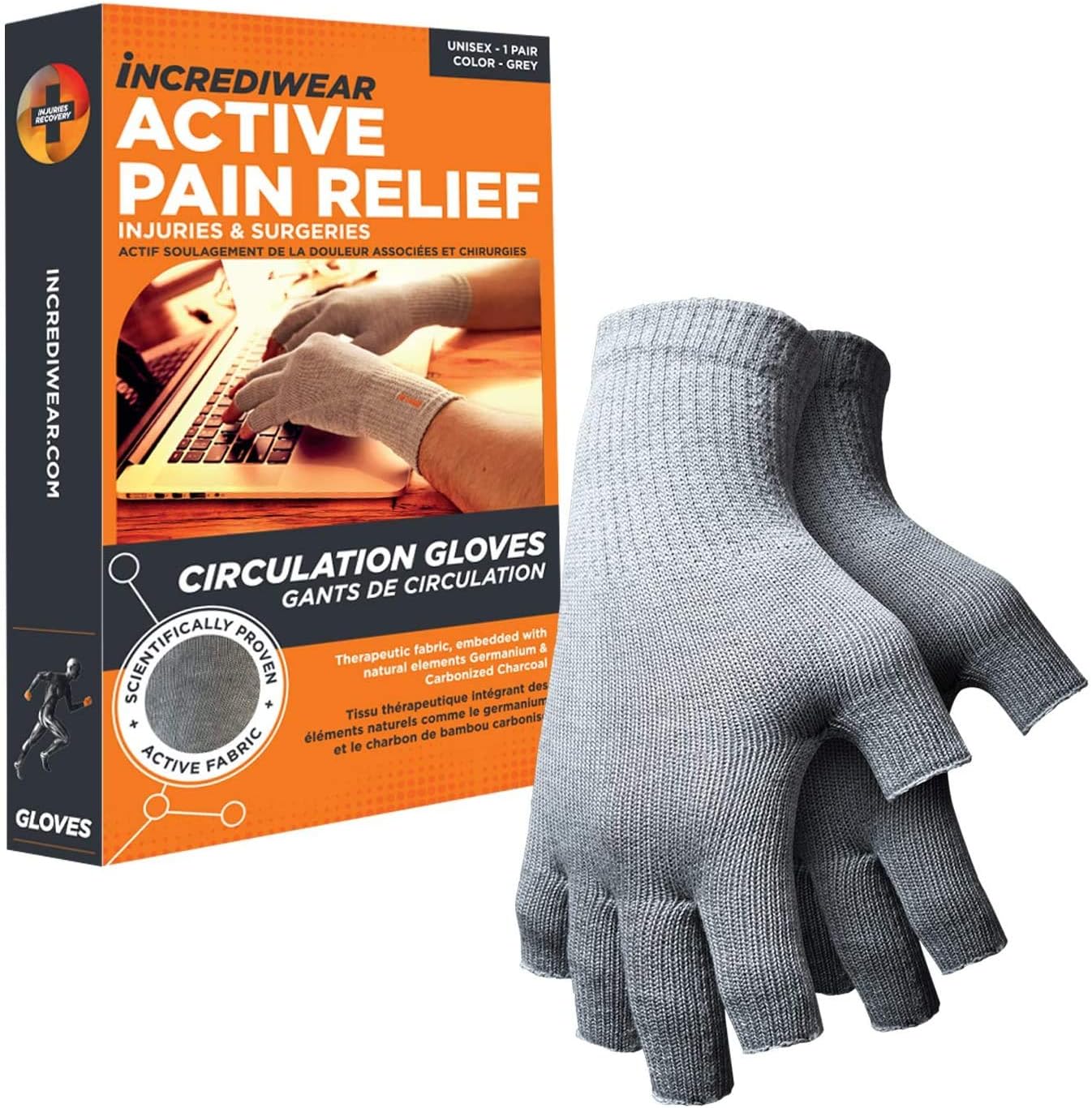 Incrediwear Grey Arthritis Relief Gloves