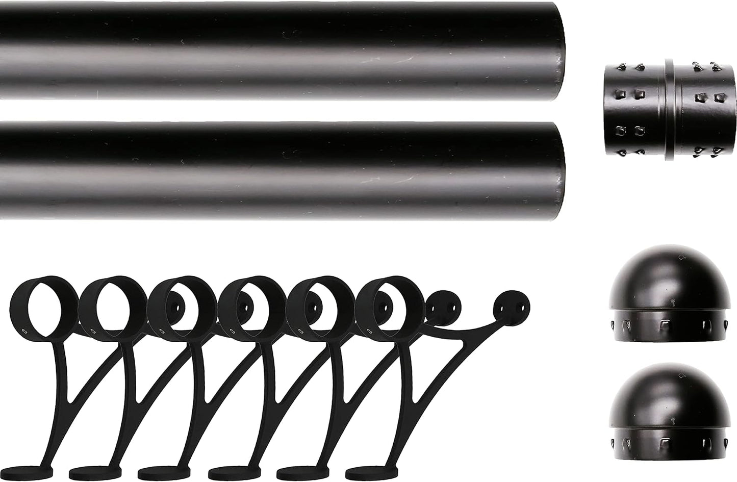 Solid Bar Mount Foot Rail Kit with Matt Black Stainless Steel