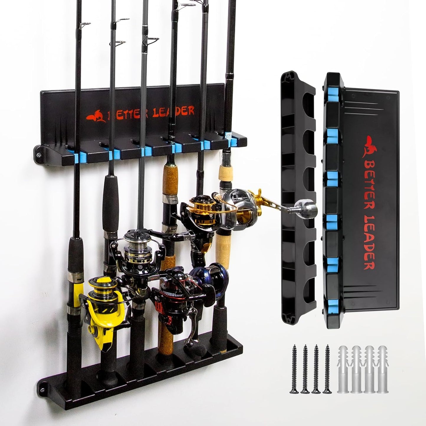 BETTER LEADER Vertical Fishing Rod Holder Set - Organize 12 Rods Easily!