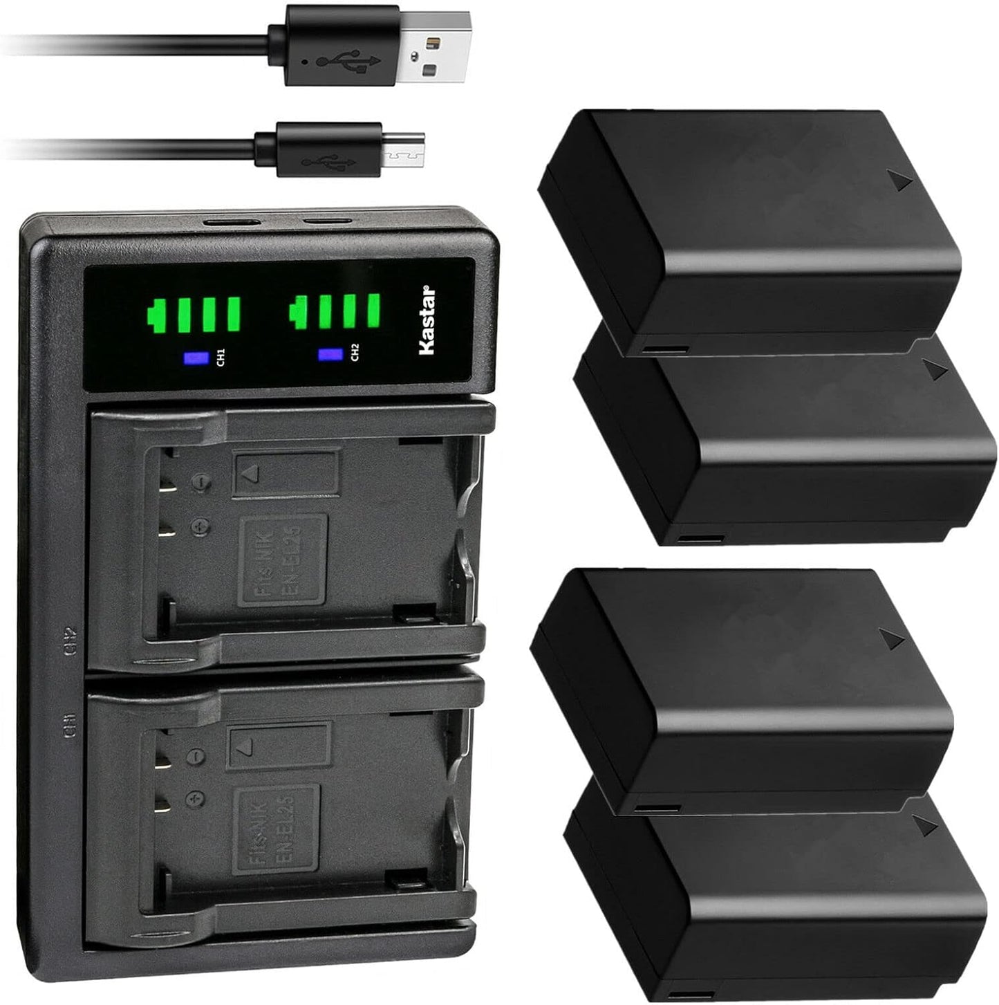 Kastar 4-Pack Battery and USB Charger for Nikon Z 30 Camera