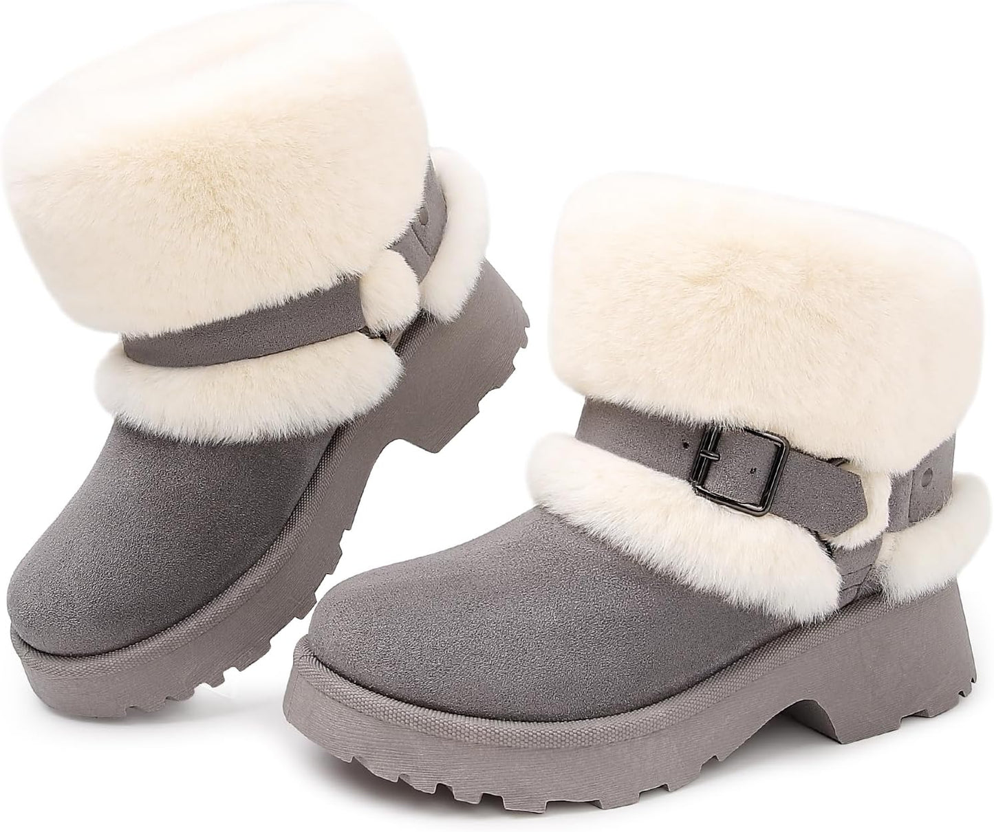 Platform Women's Ankle Winter Boot with Chunky Low Heel Style