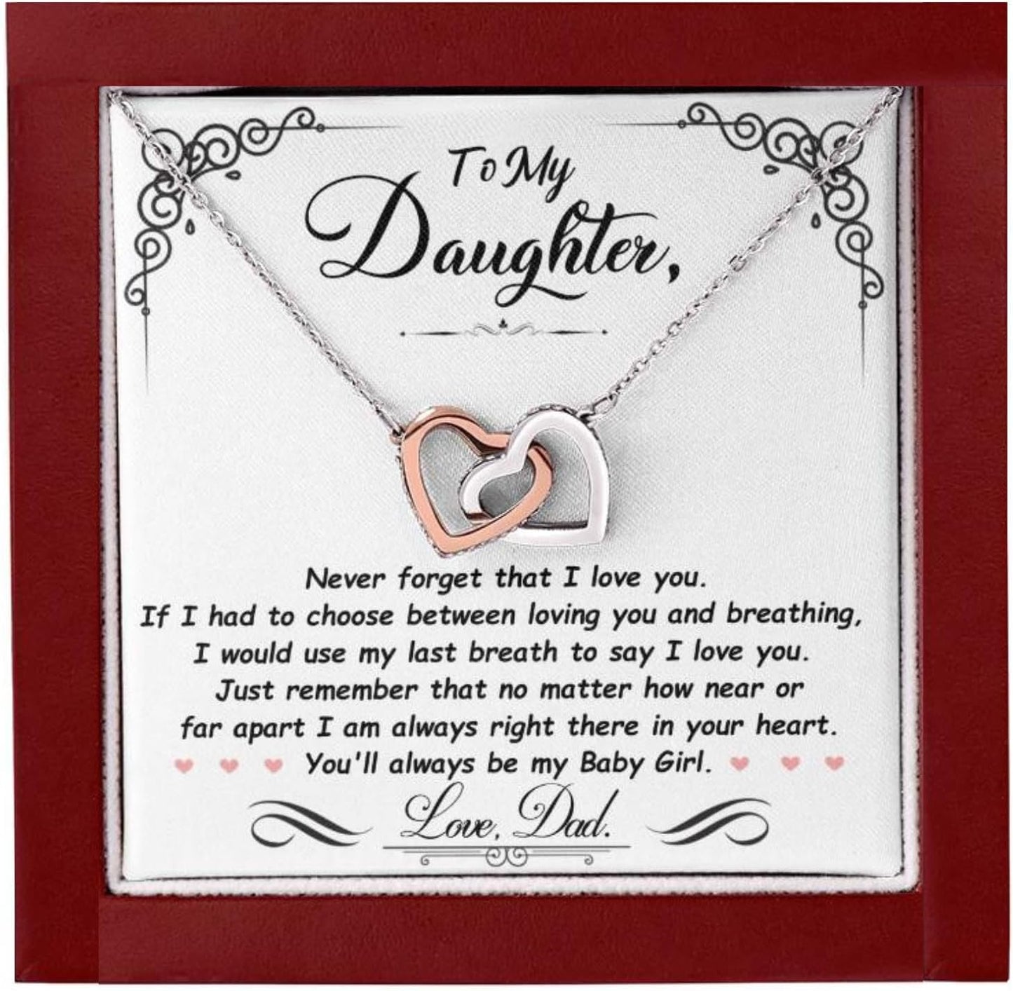 To My Daughter Necklace From Dad - Heartfelt Jewelry Gift