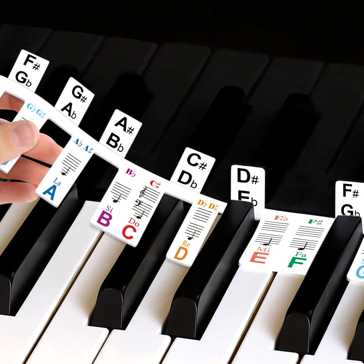 HonorWin Rainbow Piano Key Stickers - Easy Learning!