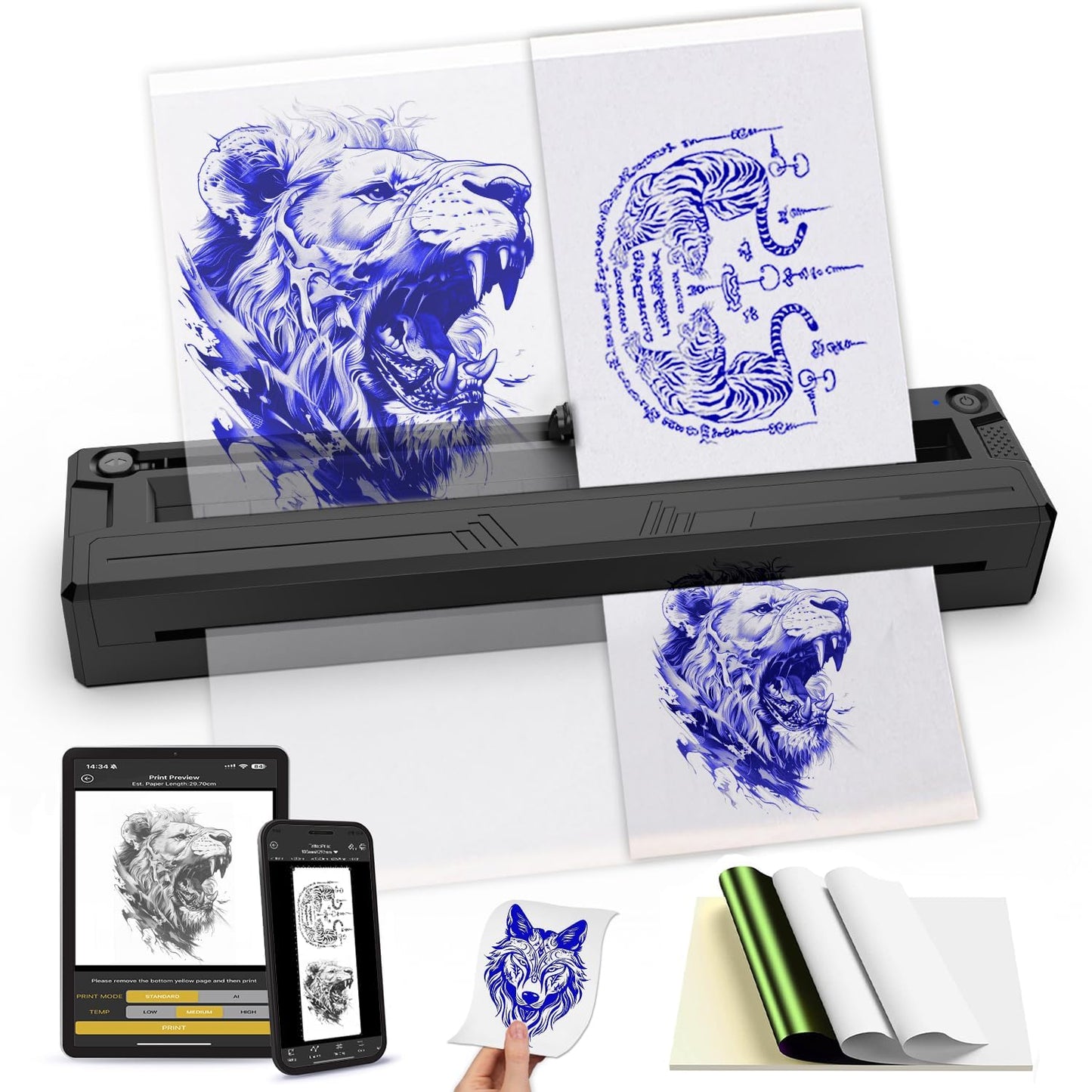 Wireless Tattoo Stencil Printer for Easy Custom Portraits