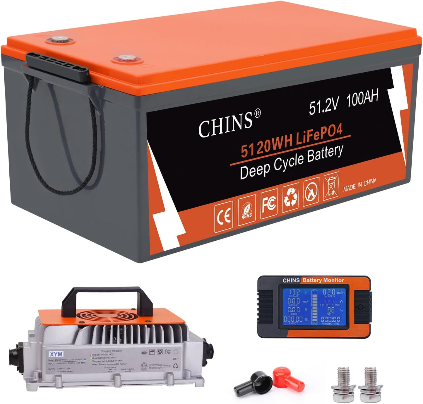 CHINS 48V 100AH Lithium Battery for Golf Cart Performance