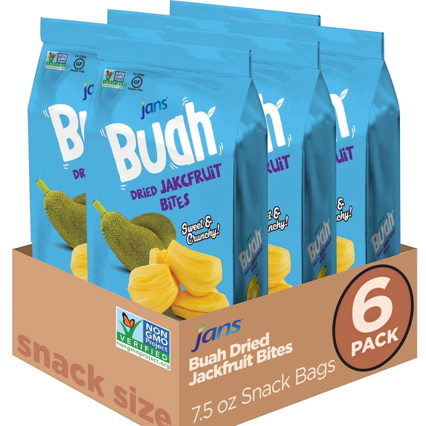 Jans Buah Dried Jackfruit Chips - Sweet & Crunchy Snack Pack