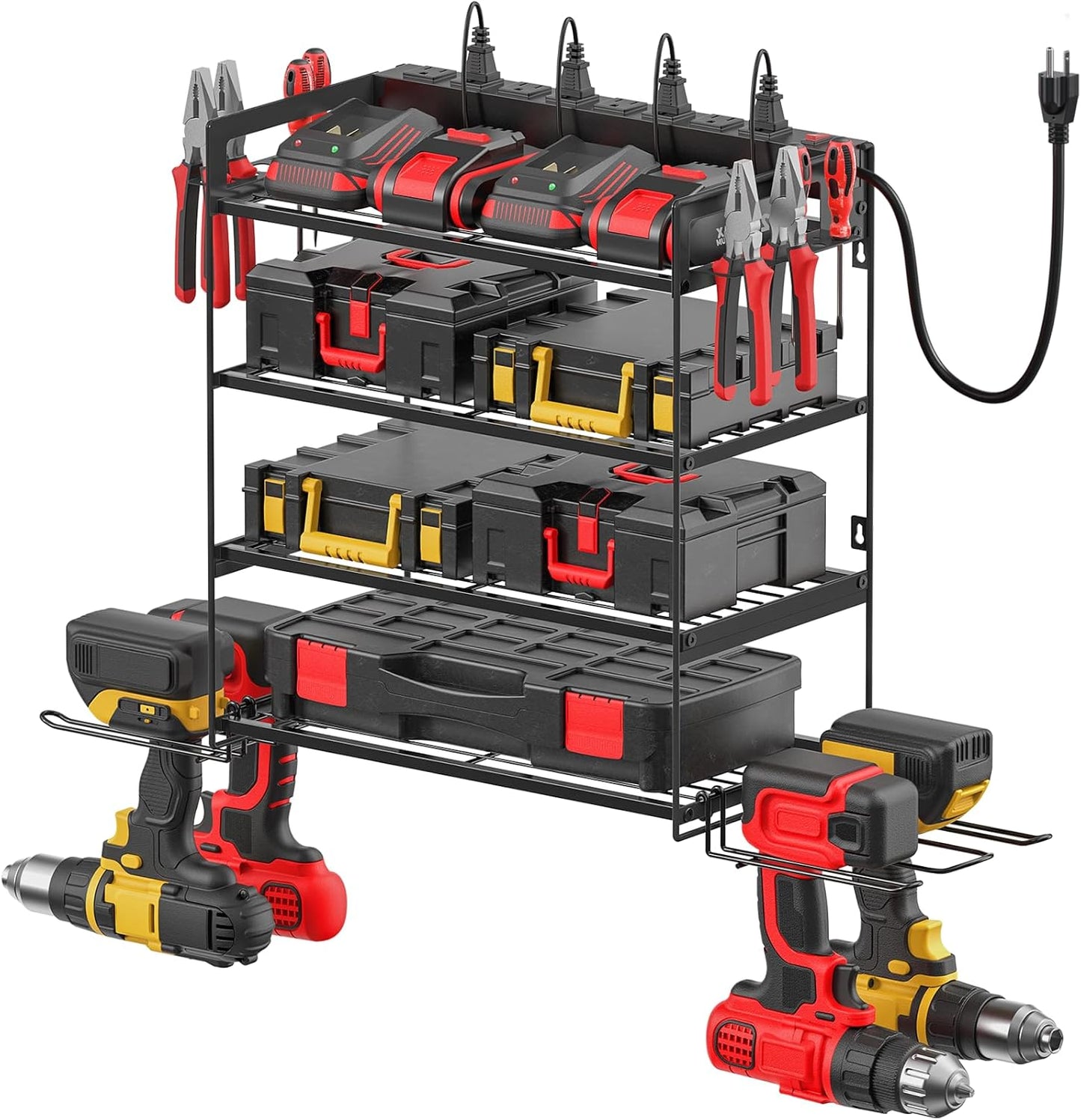CCCEI Garage Tools Storage with Charging Station for Efficiency