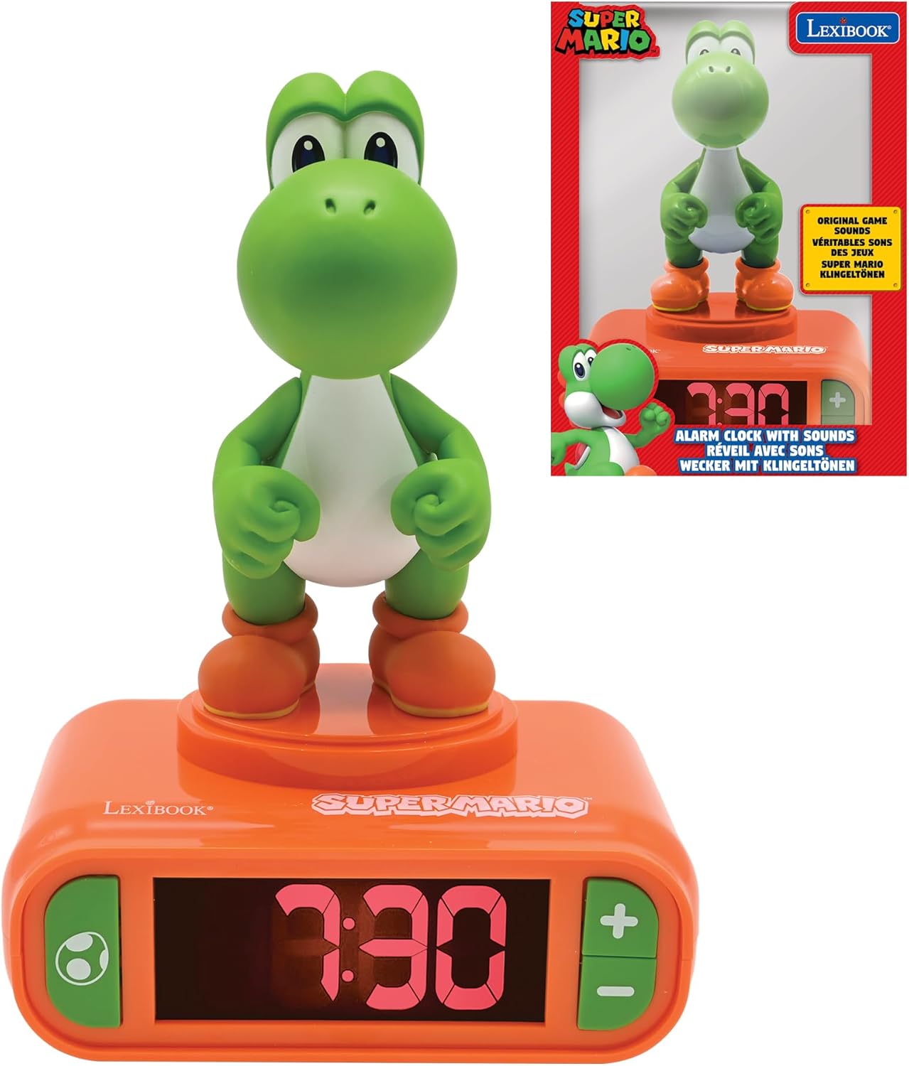 Yoshi Nightlight Alarm Clock with Sounds and Melodies for Kids