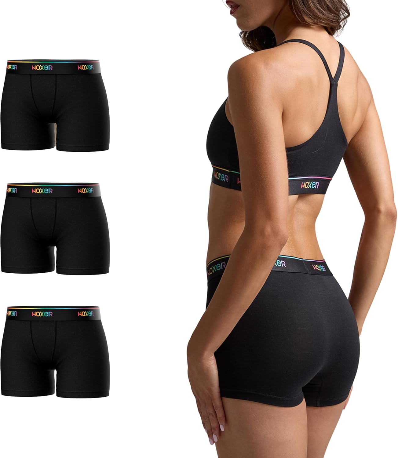 Woxer Womens Boxers - Comfortable 3in Boy Shorts Underwear