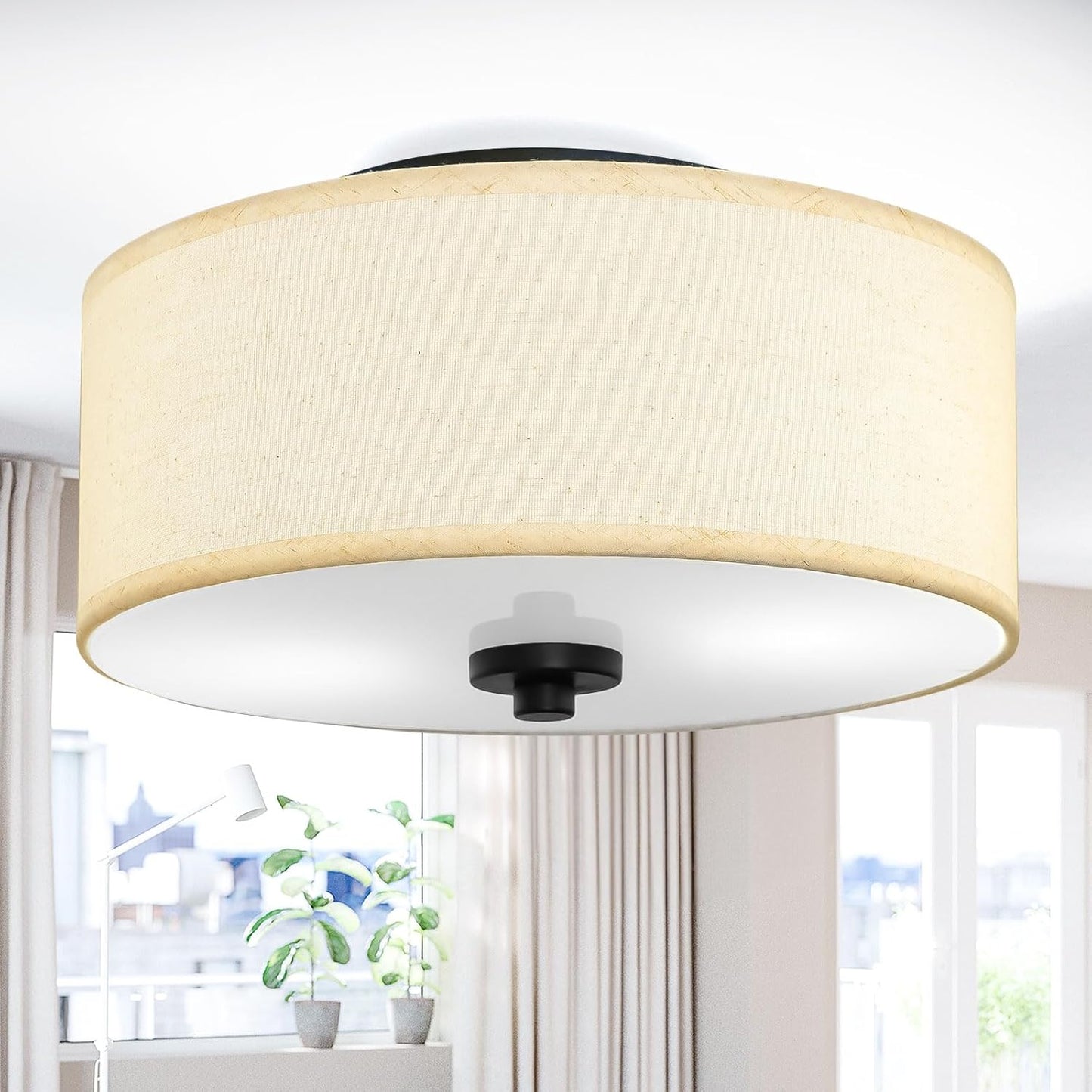 2-Light Flush Mount Ceiling Light Fixture for Modern Spaces