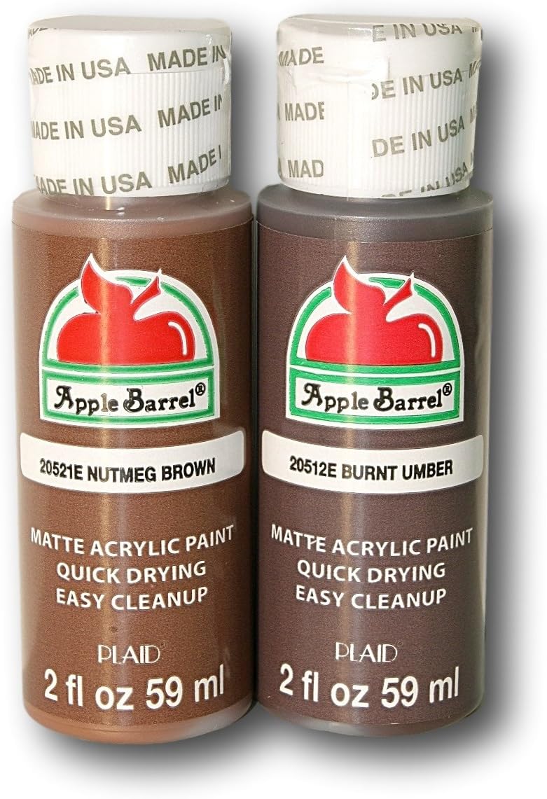 Plaid Apple Barrel Acrylic Paint Set - Rich Nutmeg & Burnt Umber Shades